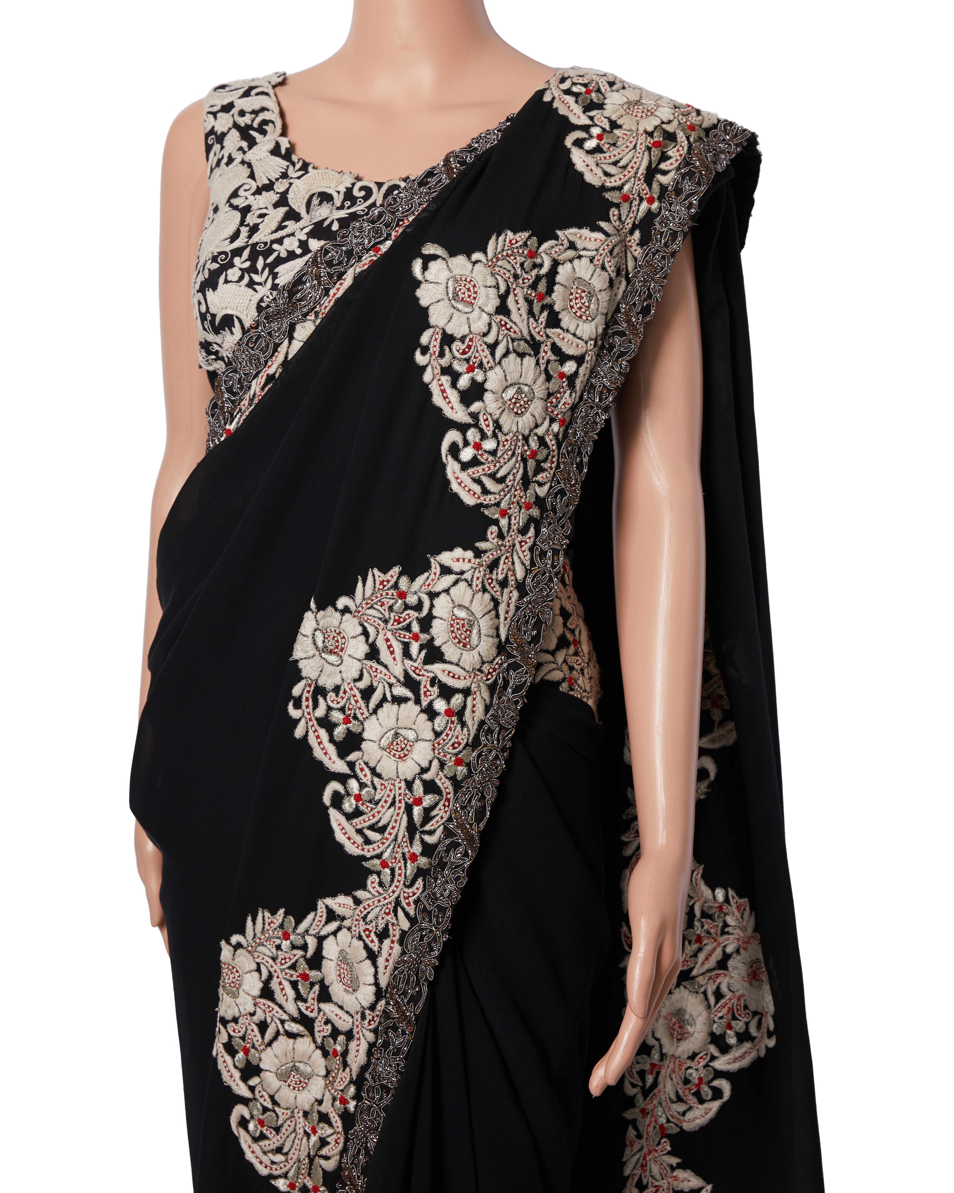 Anamika Khanna Saree Black