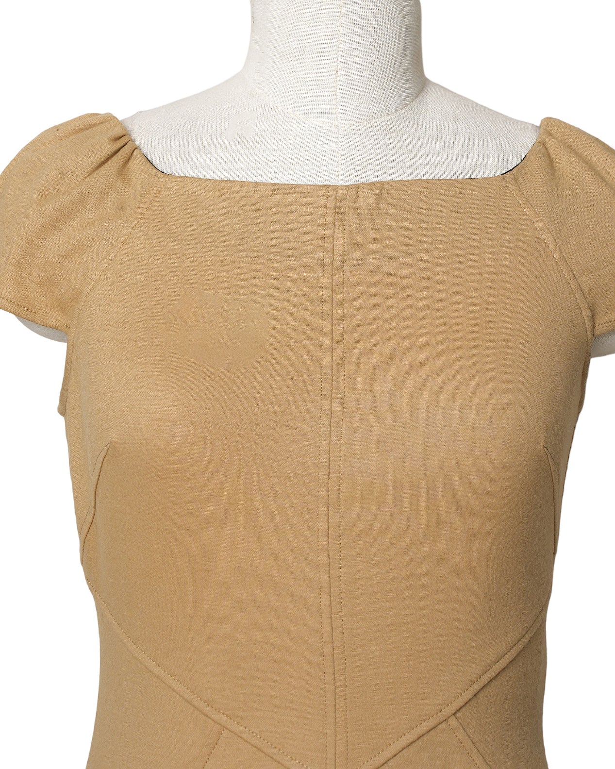 Dvf Beige Mini Wrap Dress