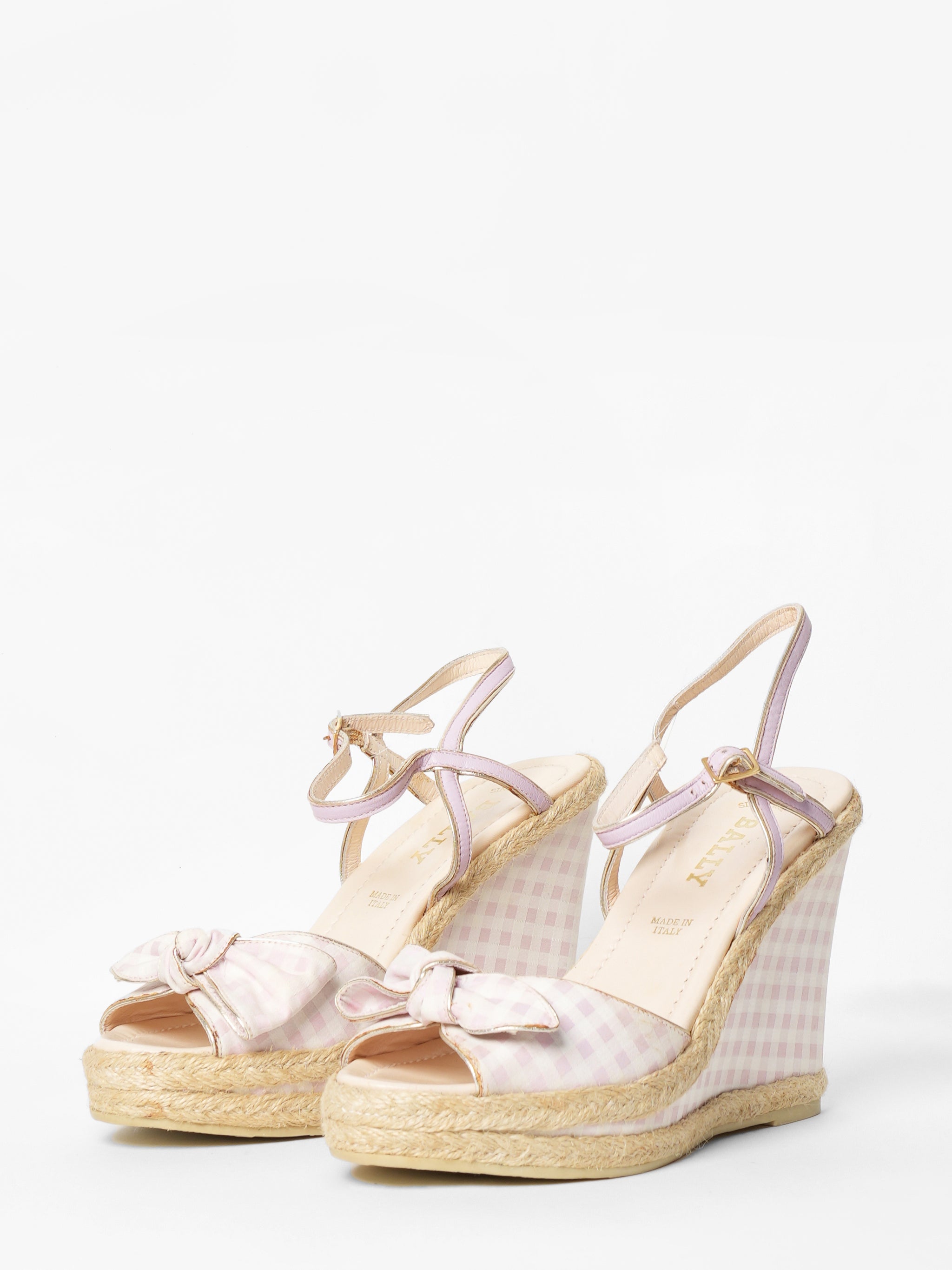 Bally Pink Bow Wedges