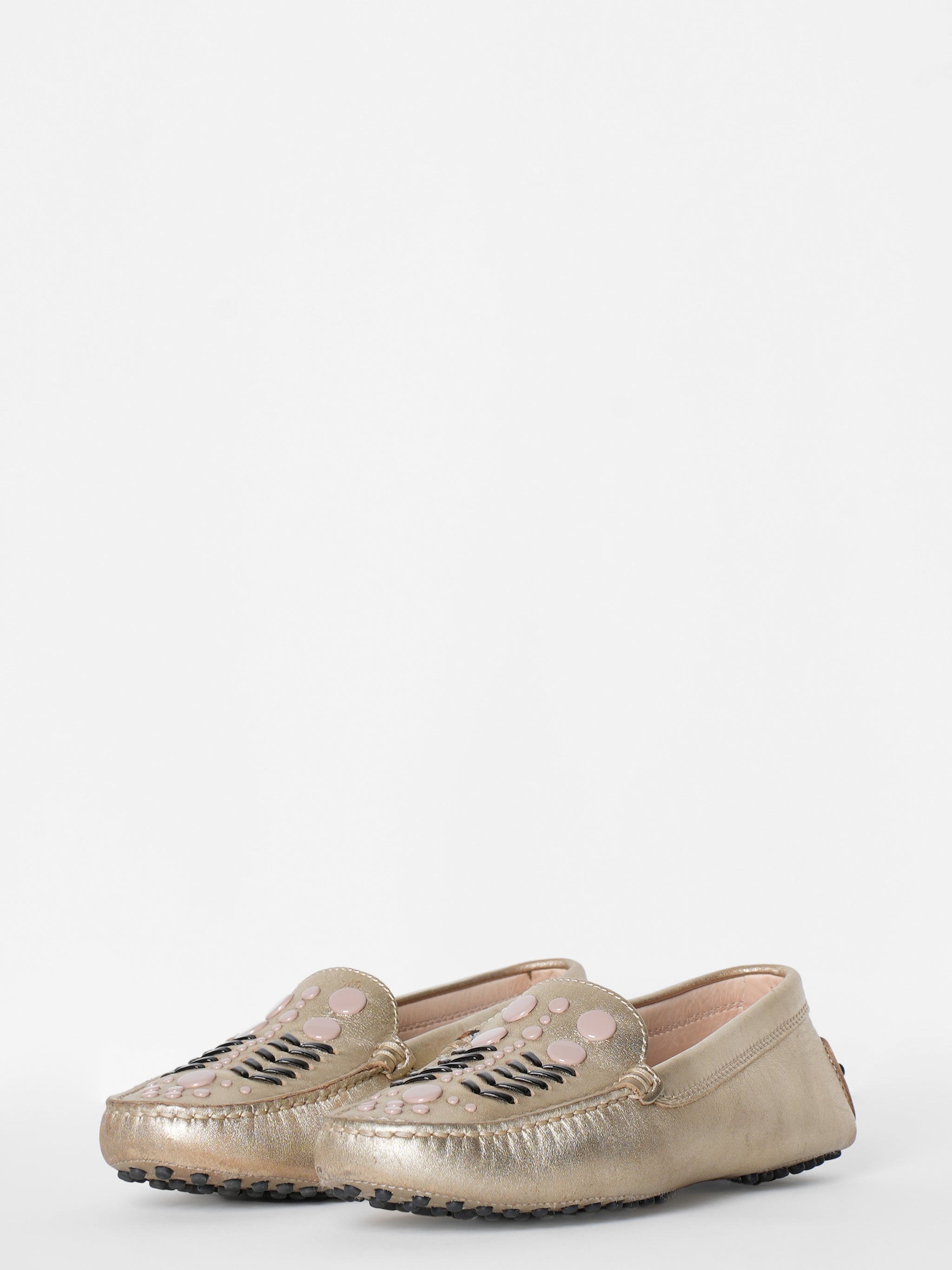 Tods Champagne Leather Moccasin