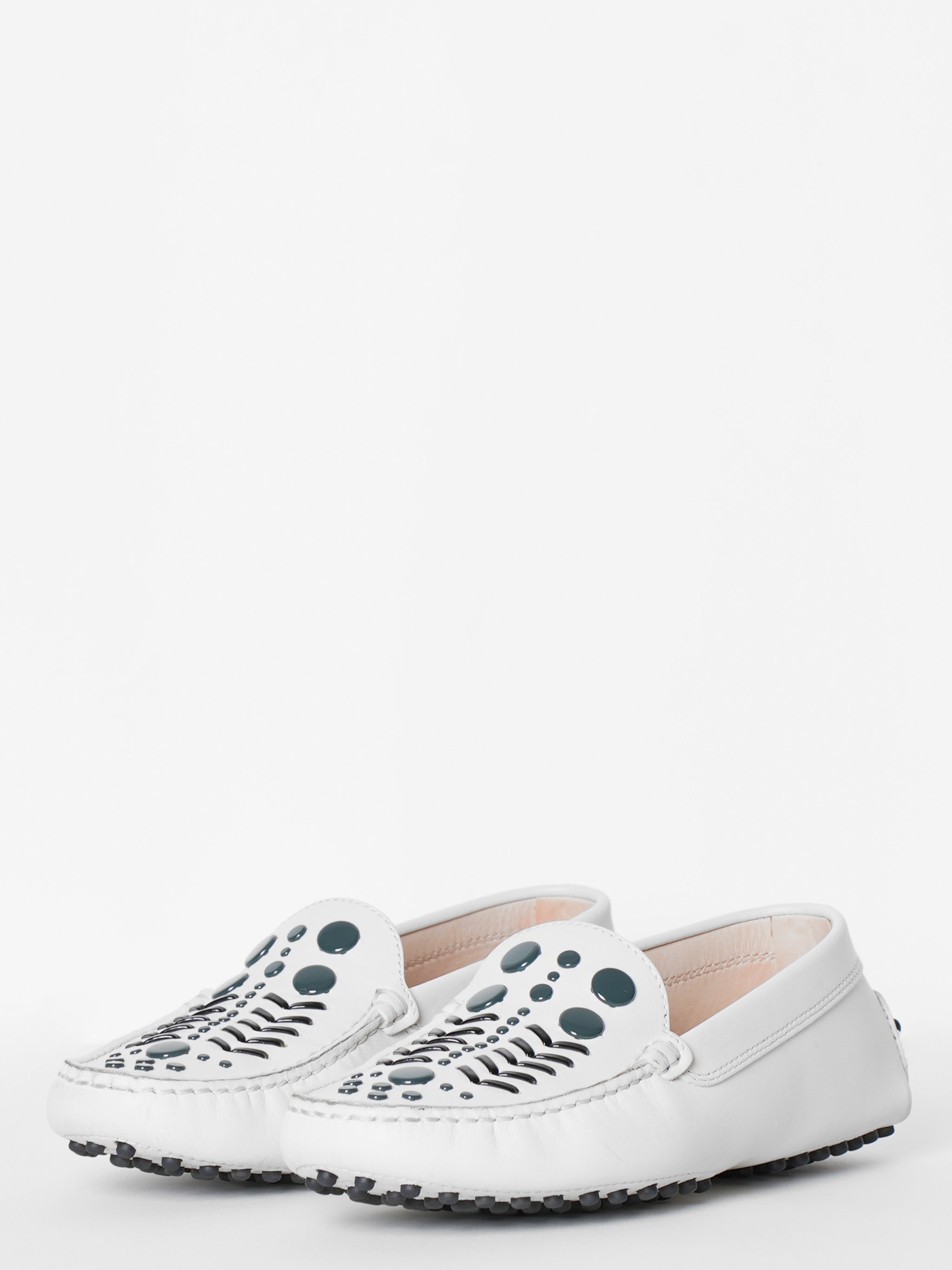 Tods Grey Leather Moccasin