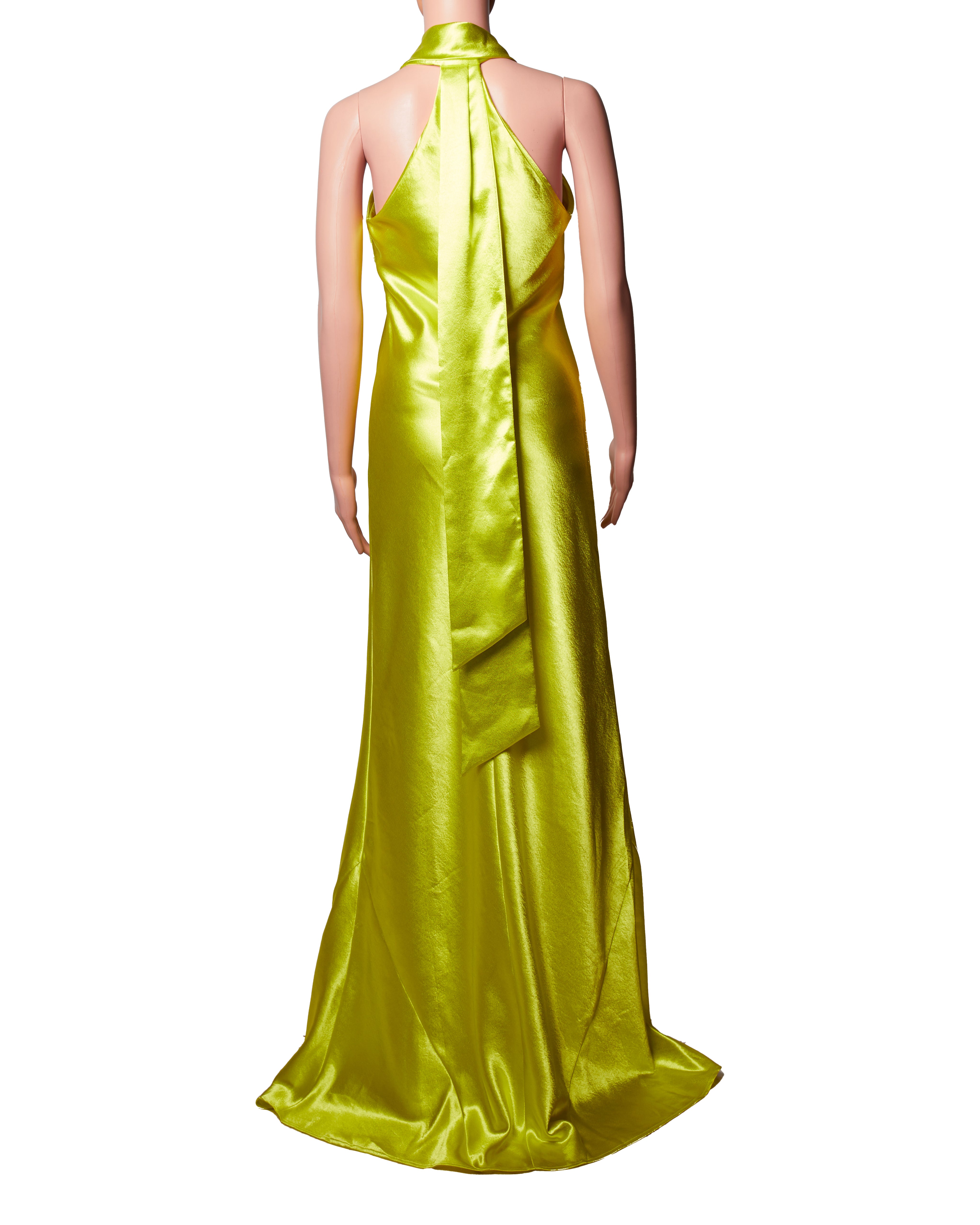 Galvan London Pandora Dress In lime