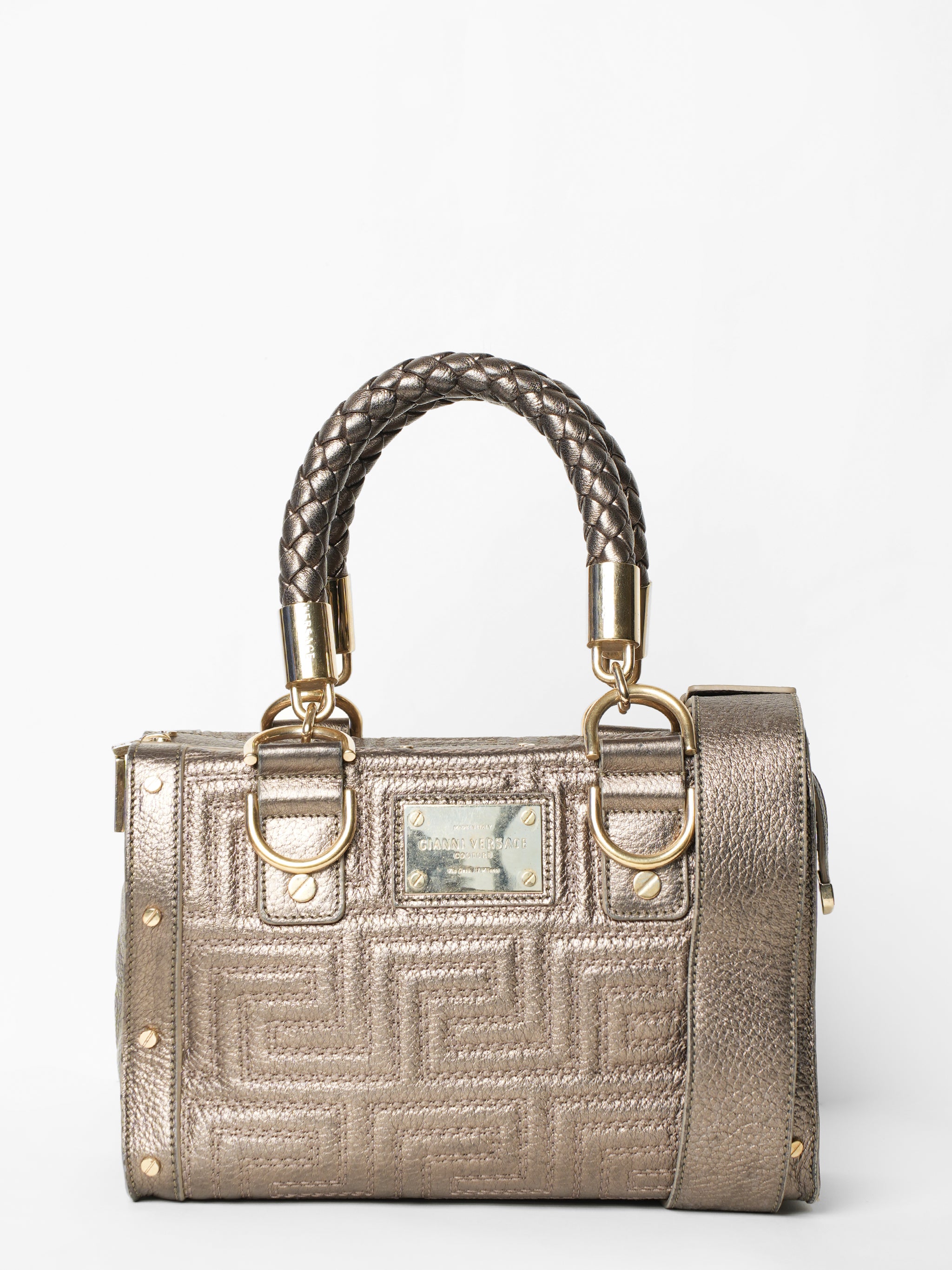 Versace patent best sale leather bag