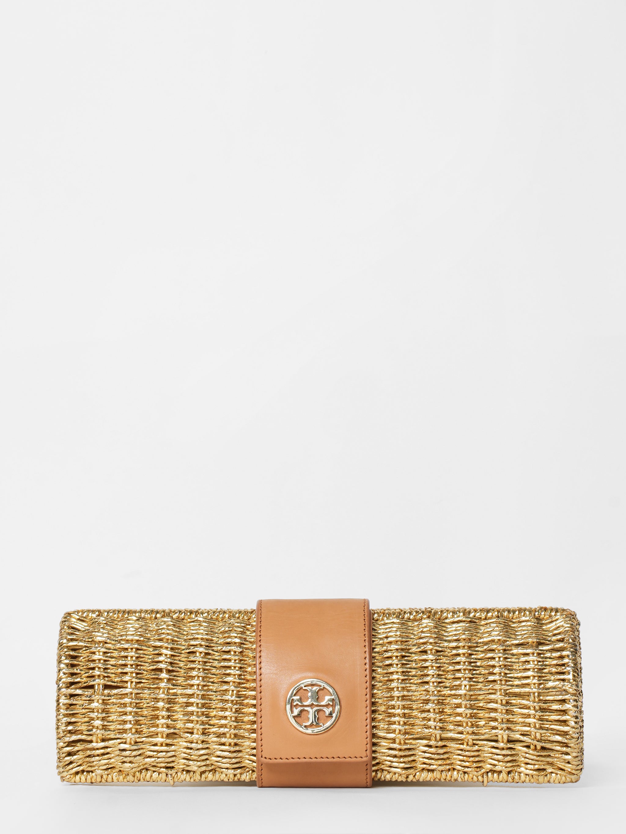 Tory Burch Gold Straw Bag