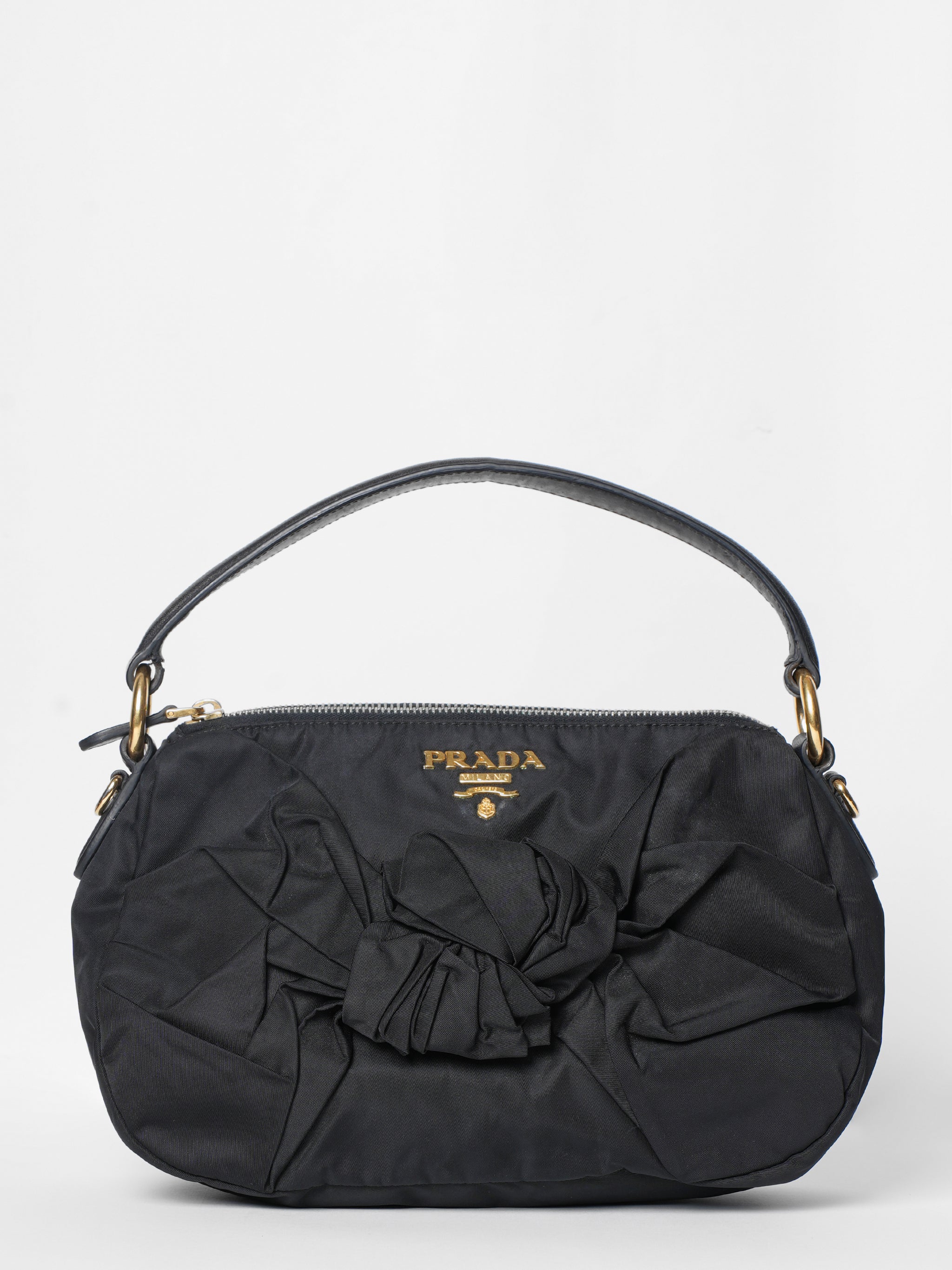 Prada ruffle handbag hot sale