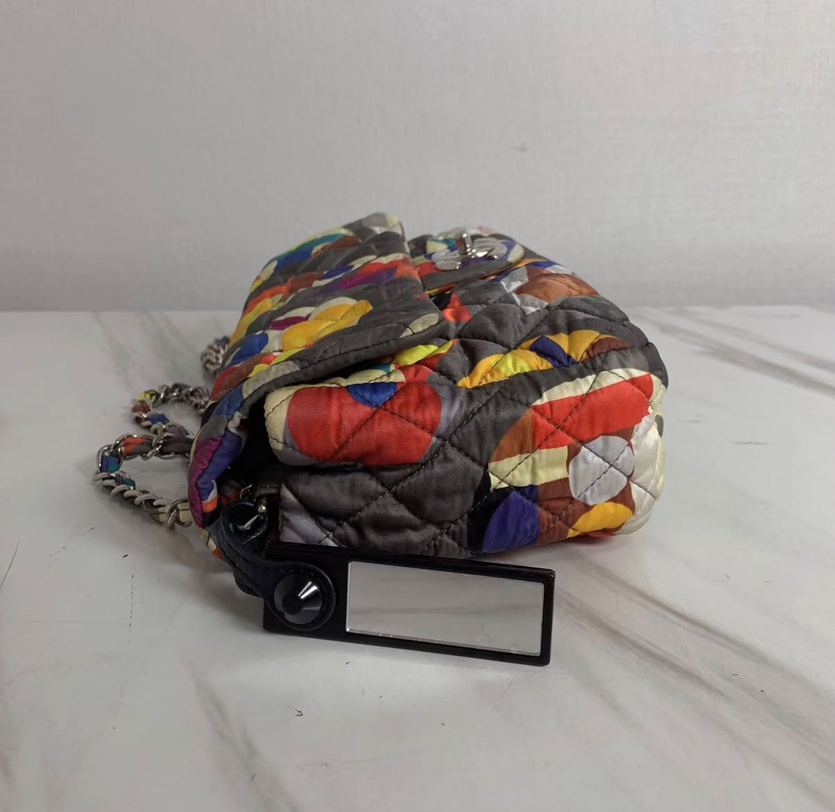 Chanel Abstract Print Quilted Coco Color Flap Bag