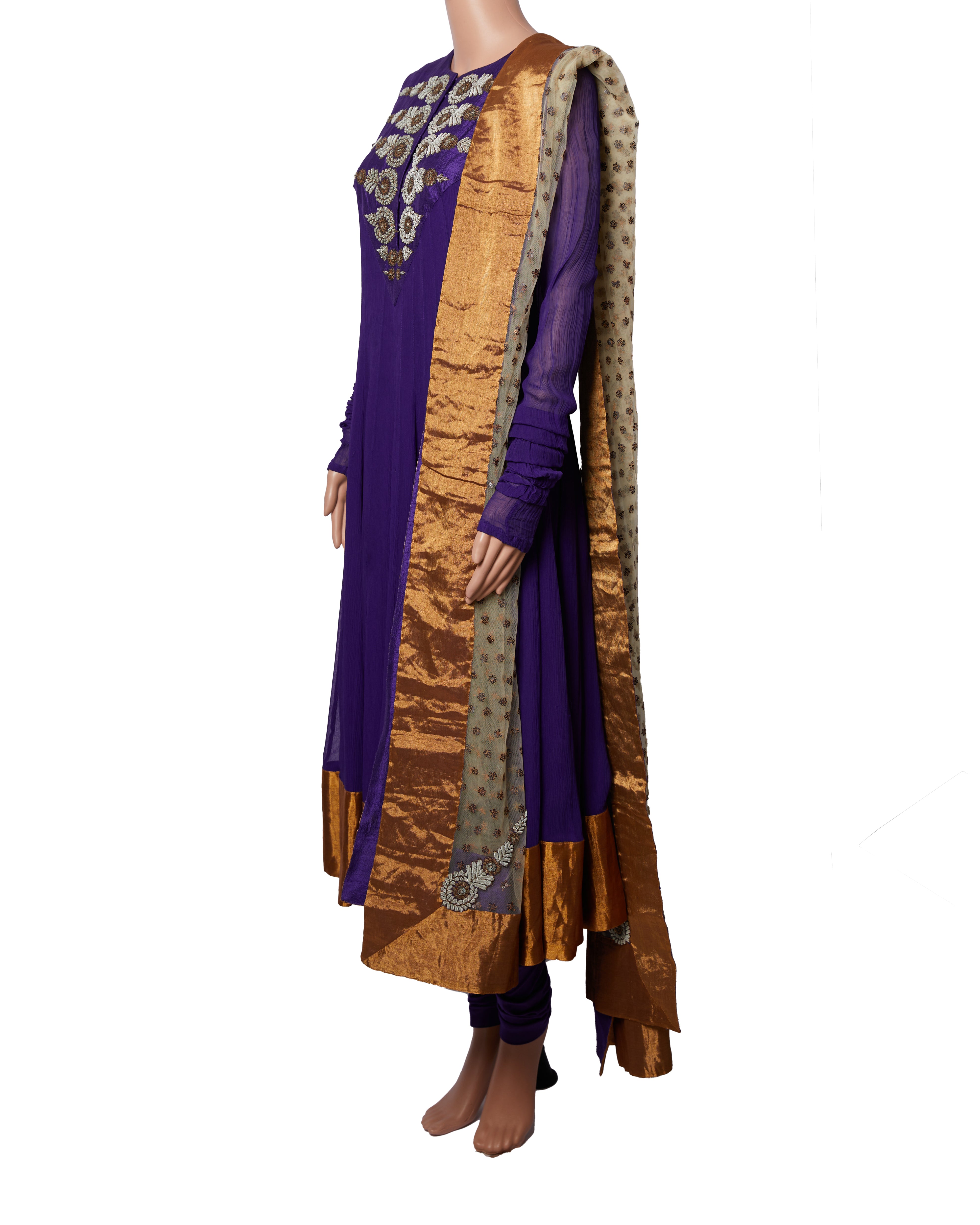 Anamika Khanna Purple Anarkali Set