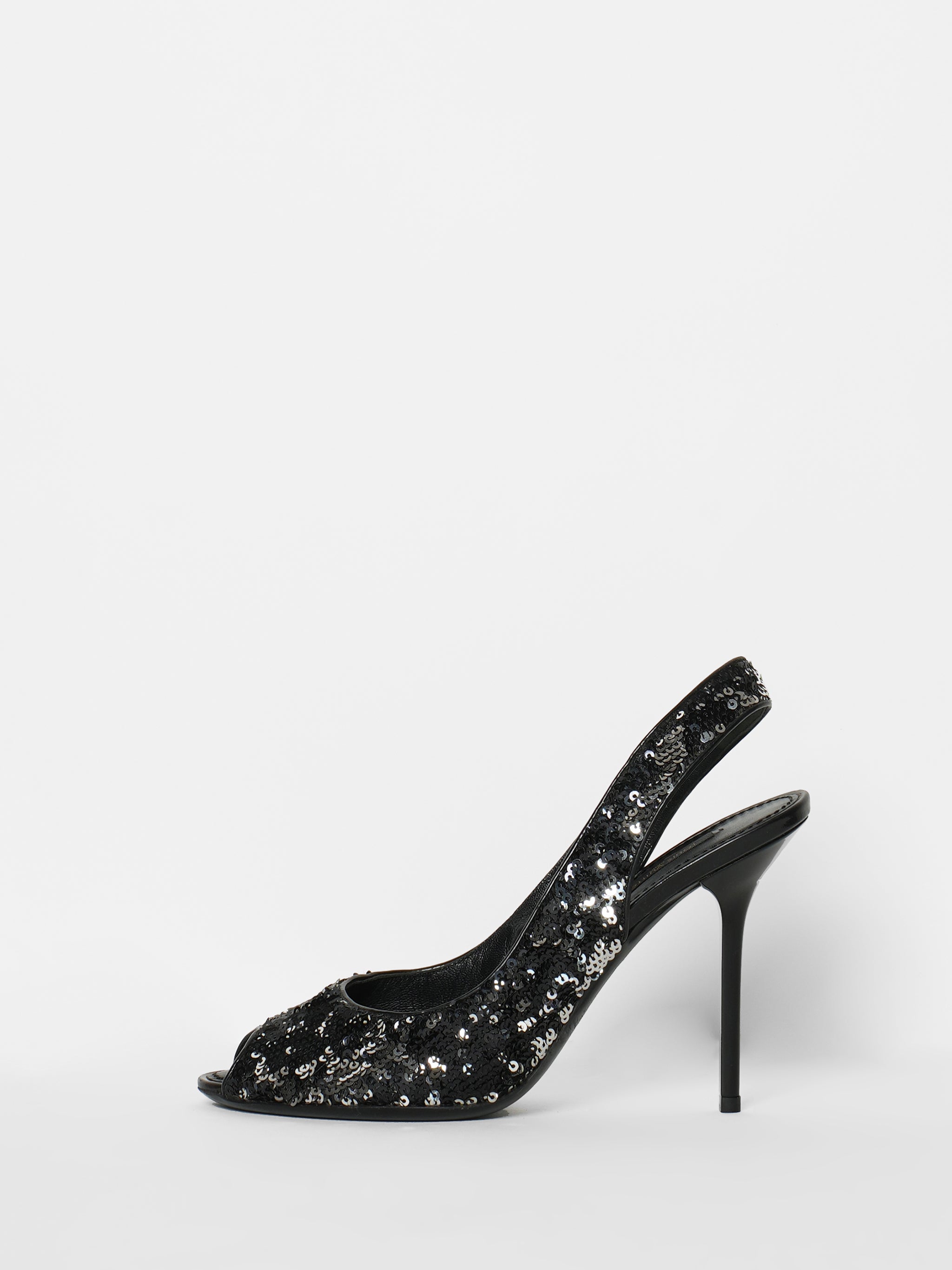 Louis Vuitton Sequin Sling Back Peep Toe Heels