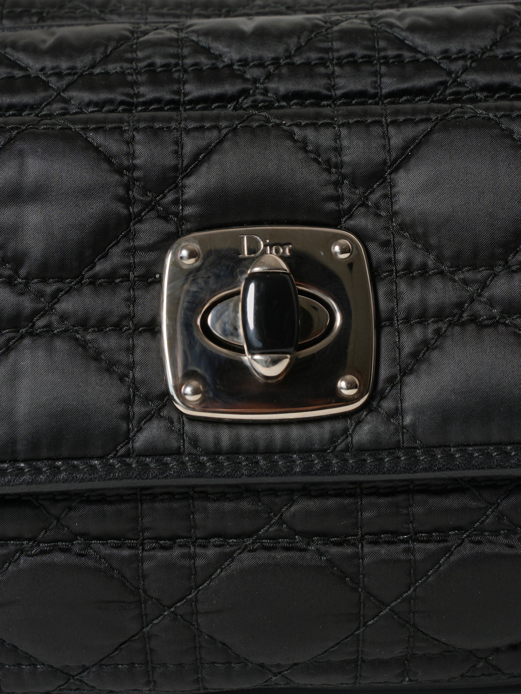 Vintage Christian Dior Cannage Chaining Nylon Shoulder Bag