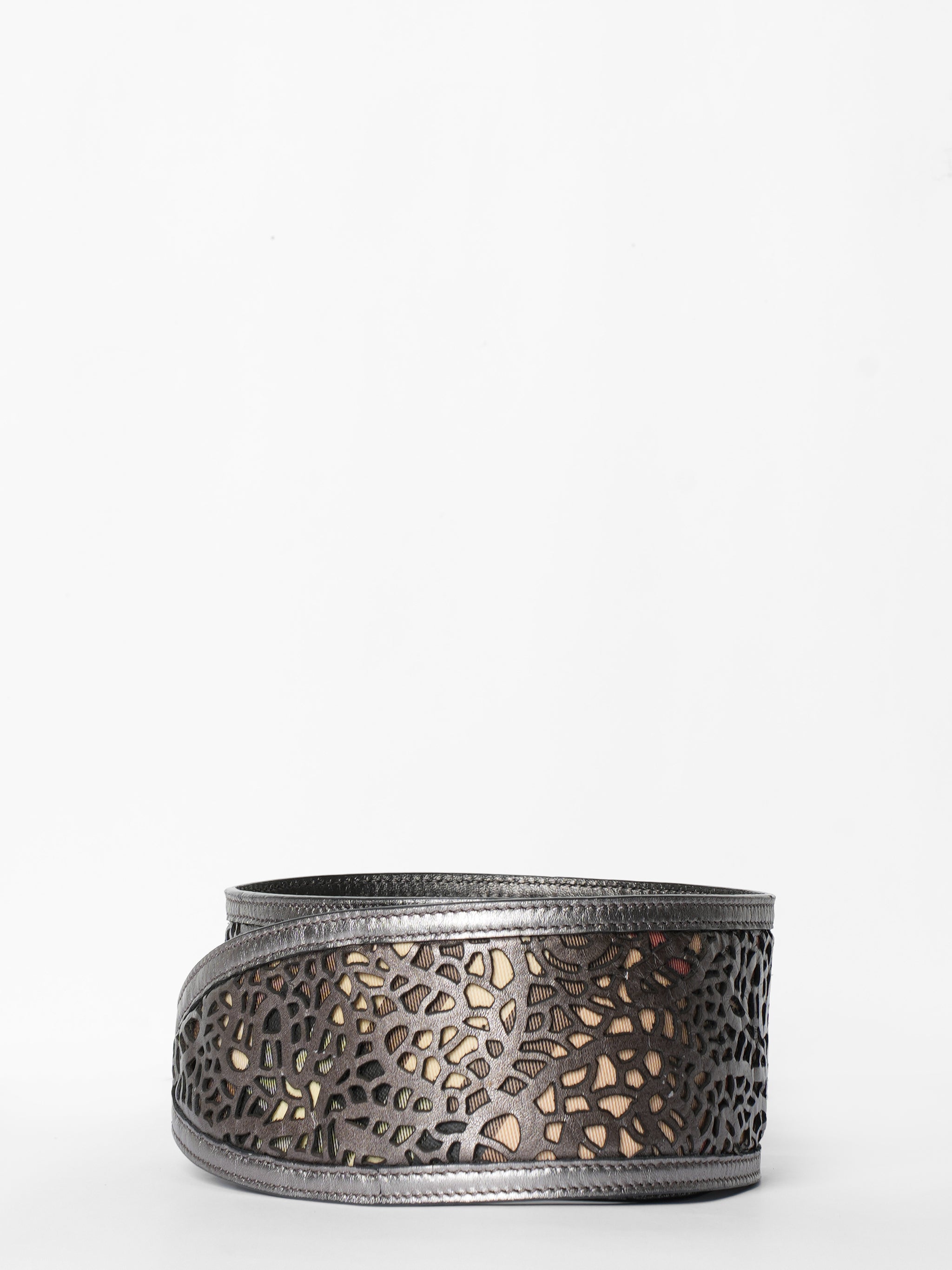 New With Tag Burberry Silver Cutwork Belt