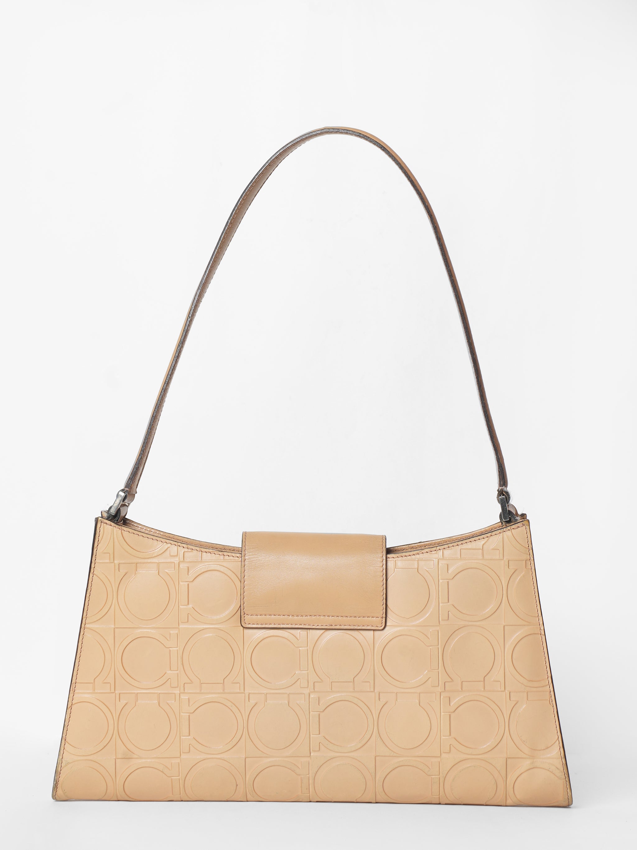 Ferragamo Ganacini Embossed Shoulder Bag