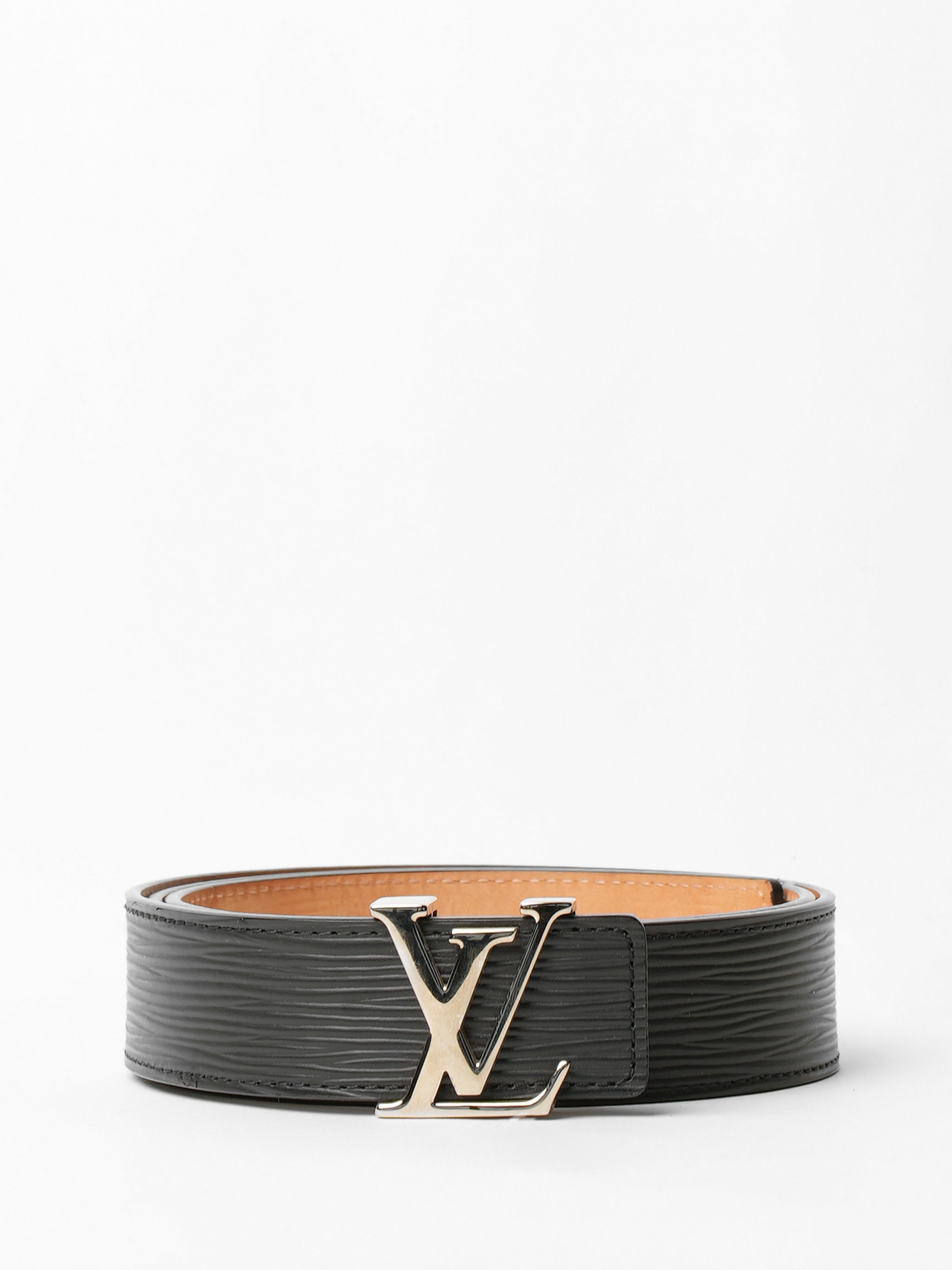 louis vuitton black leather belt