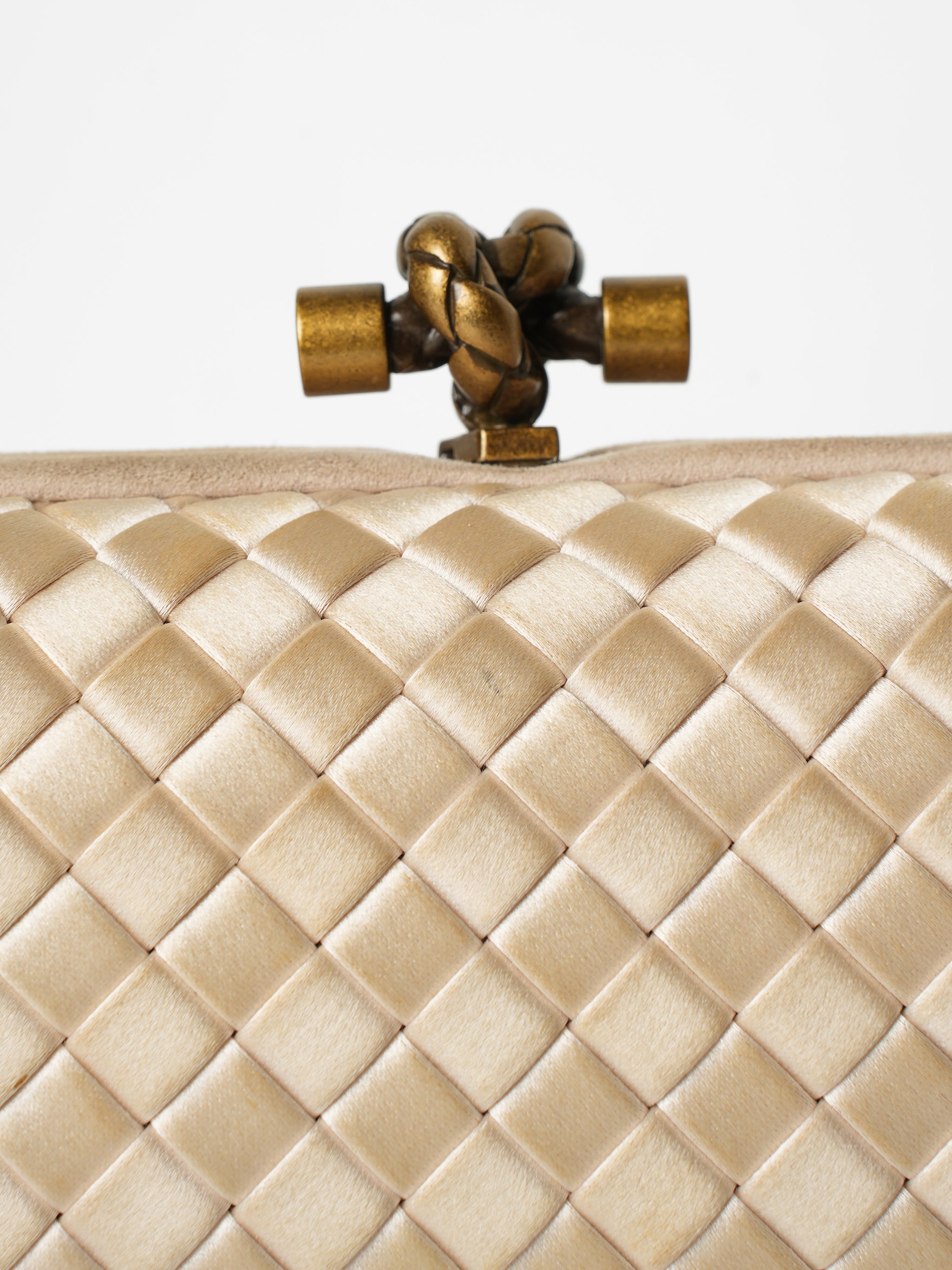 Bottega Veneta knot Pleated Silk Clutch