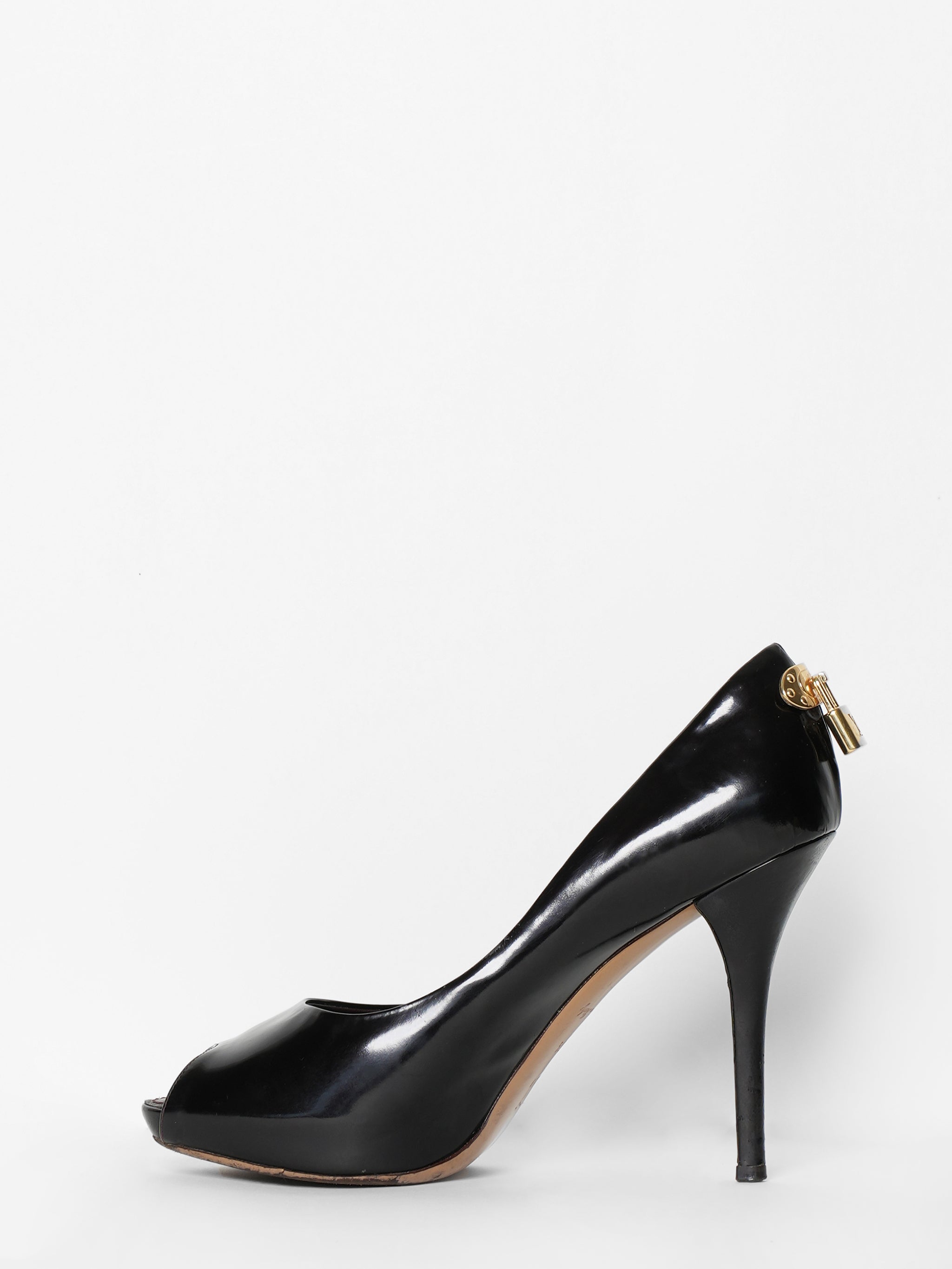 Louis Vuitton Black patent leather Oh Really! Peep Toe Pump