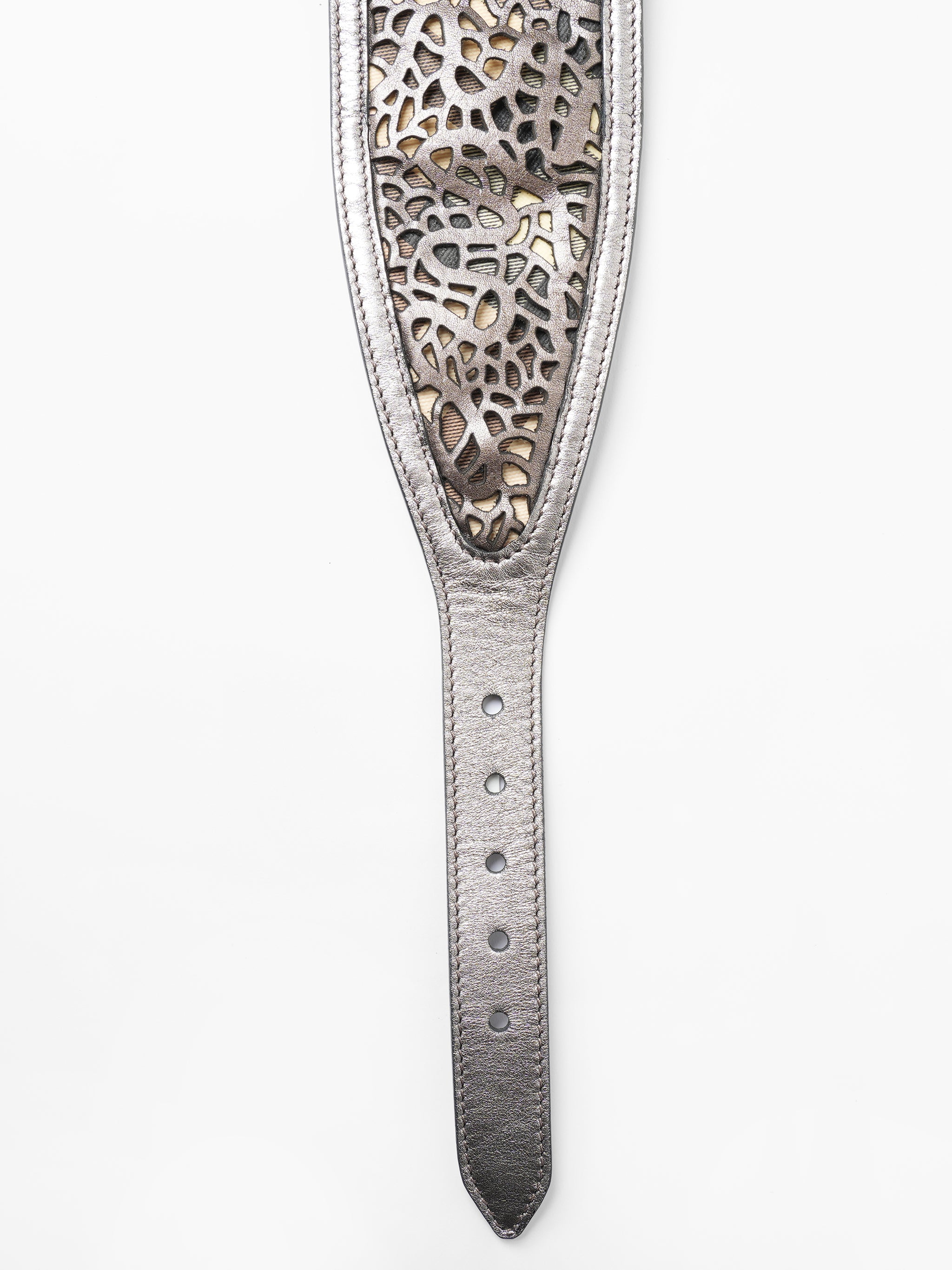 New With Tag Burberry Silver Cutwork Belt
