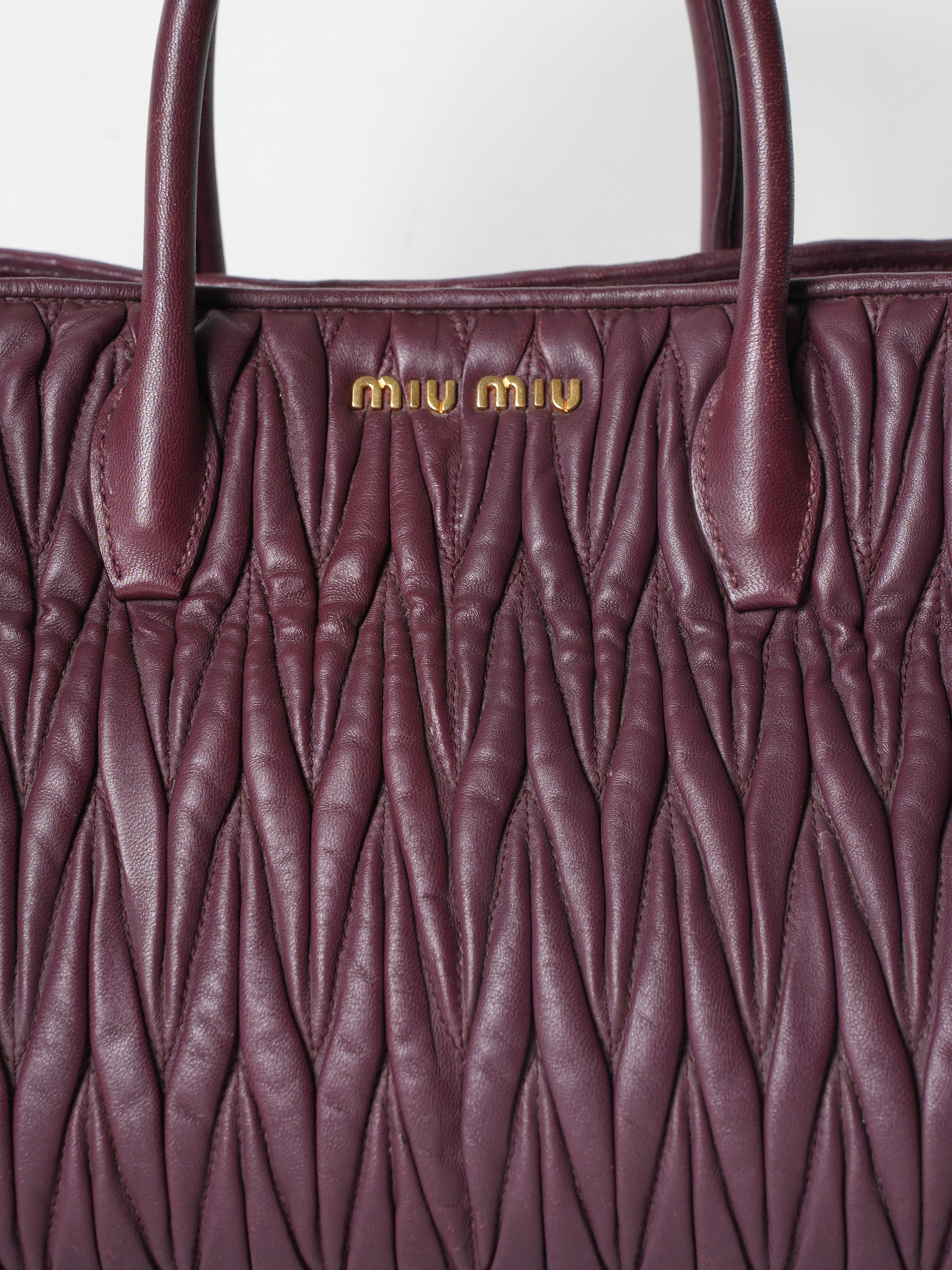 Miu Miu Nappa Matelasse Leather Bag