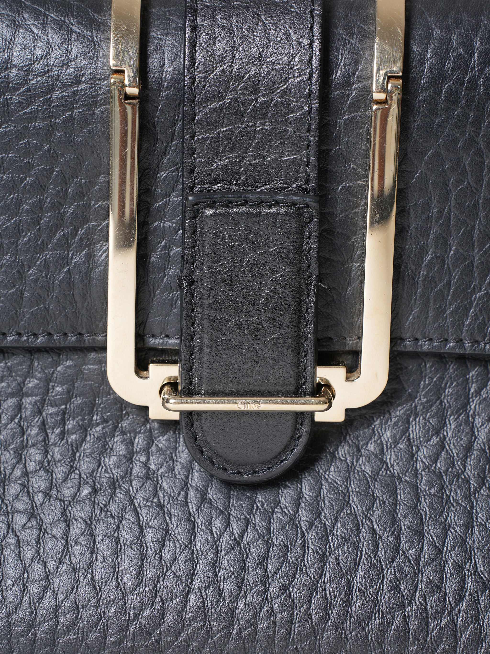 Chloe Bronte Black Leather Flap Bag