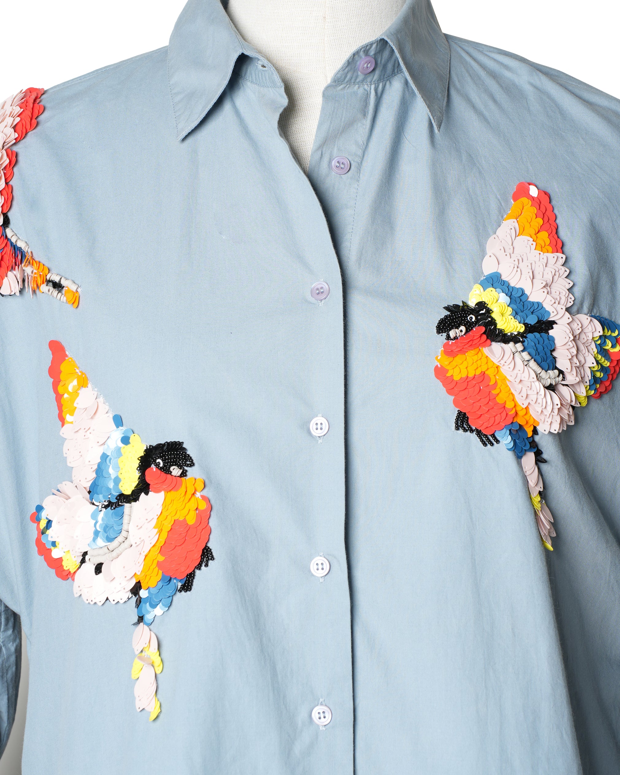 Dhruv Kapoor Blue Embellished Shirt