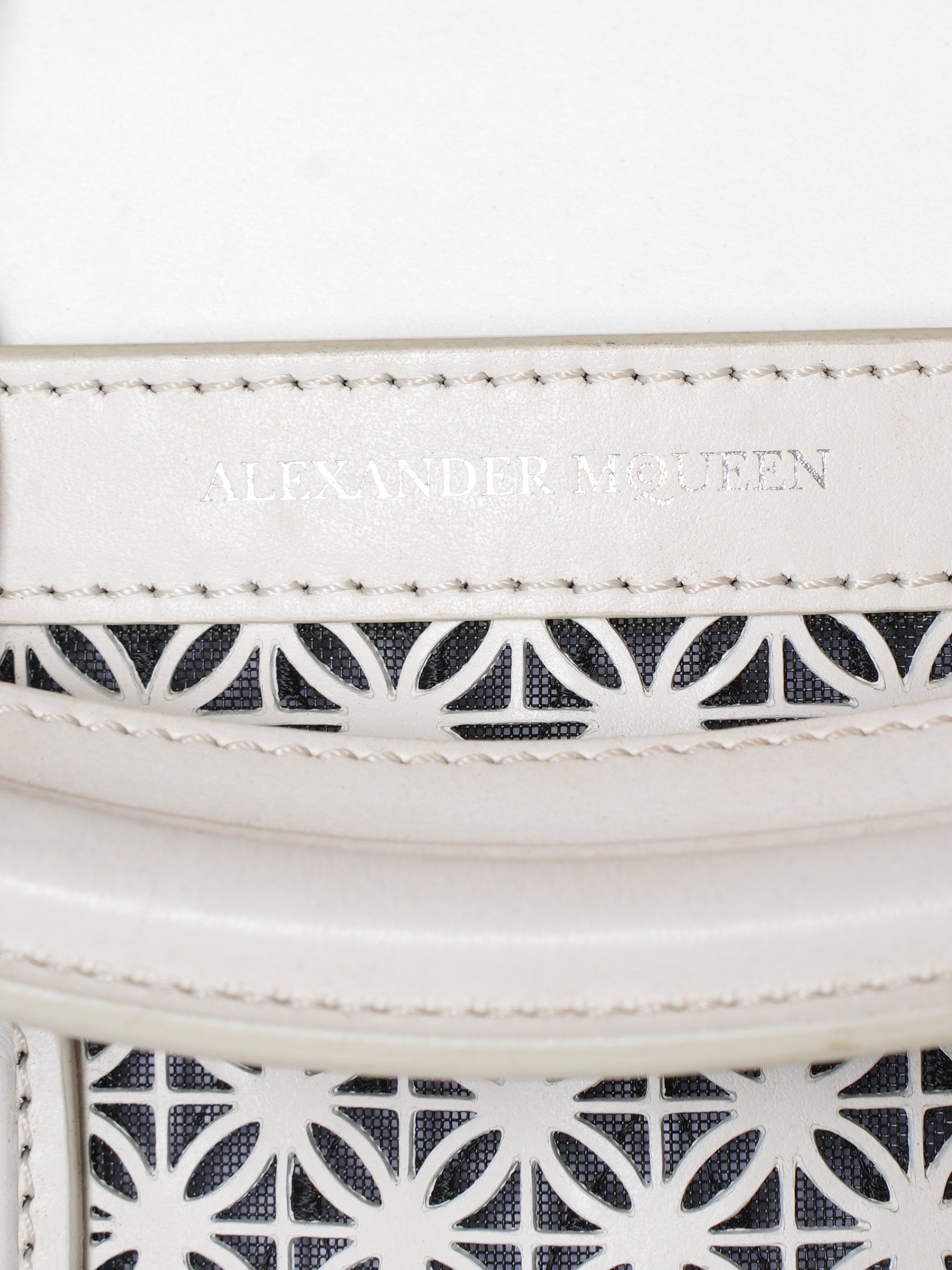 Alexander McQueen White Cutwork Handbag