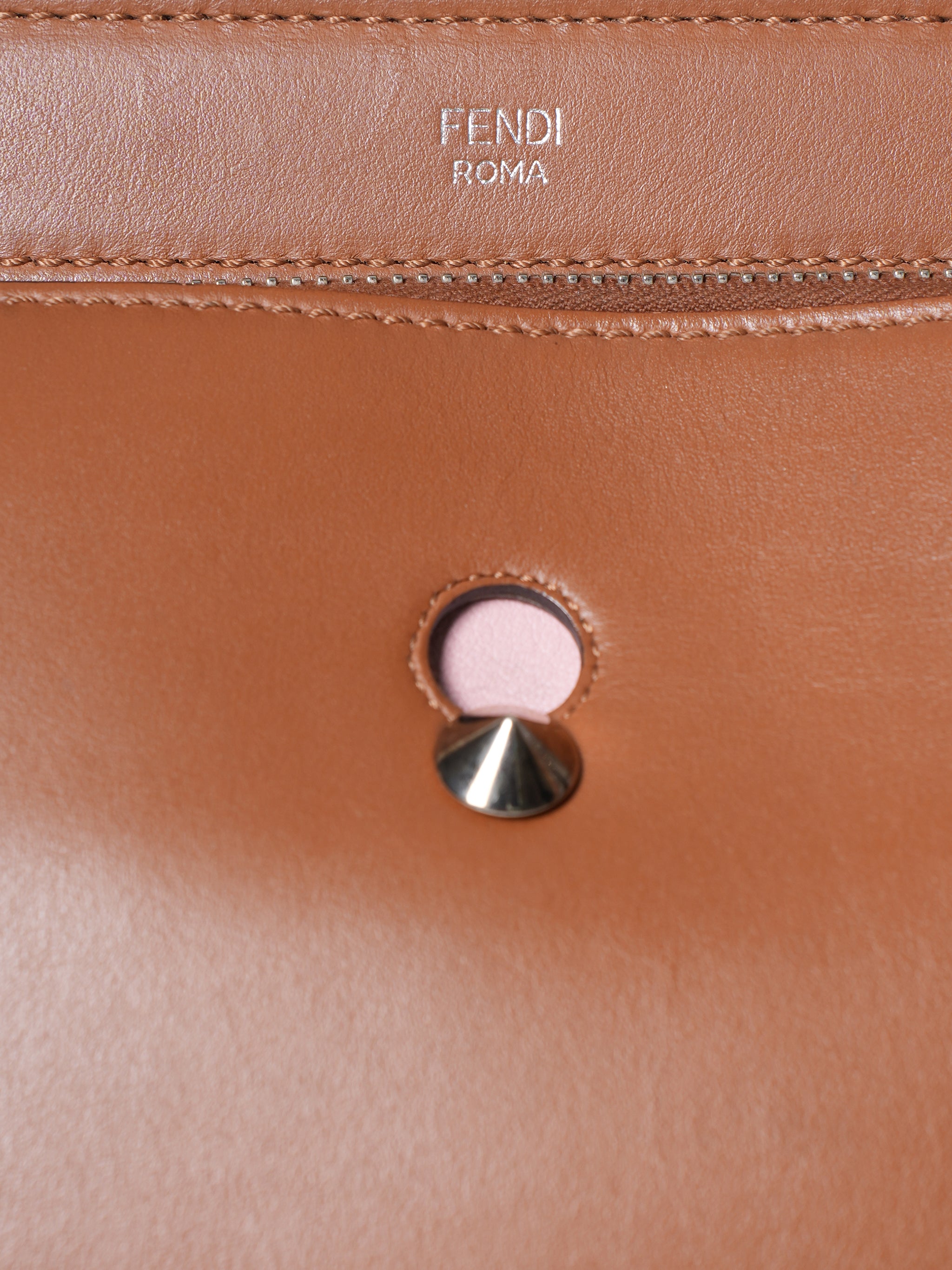 Fendi Tan Large Dotcom Satchel