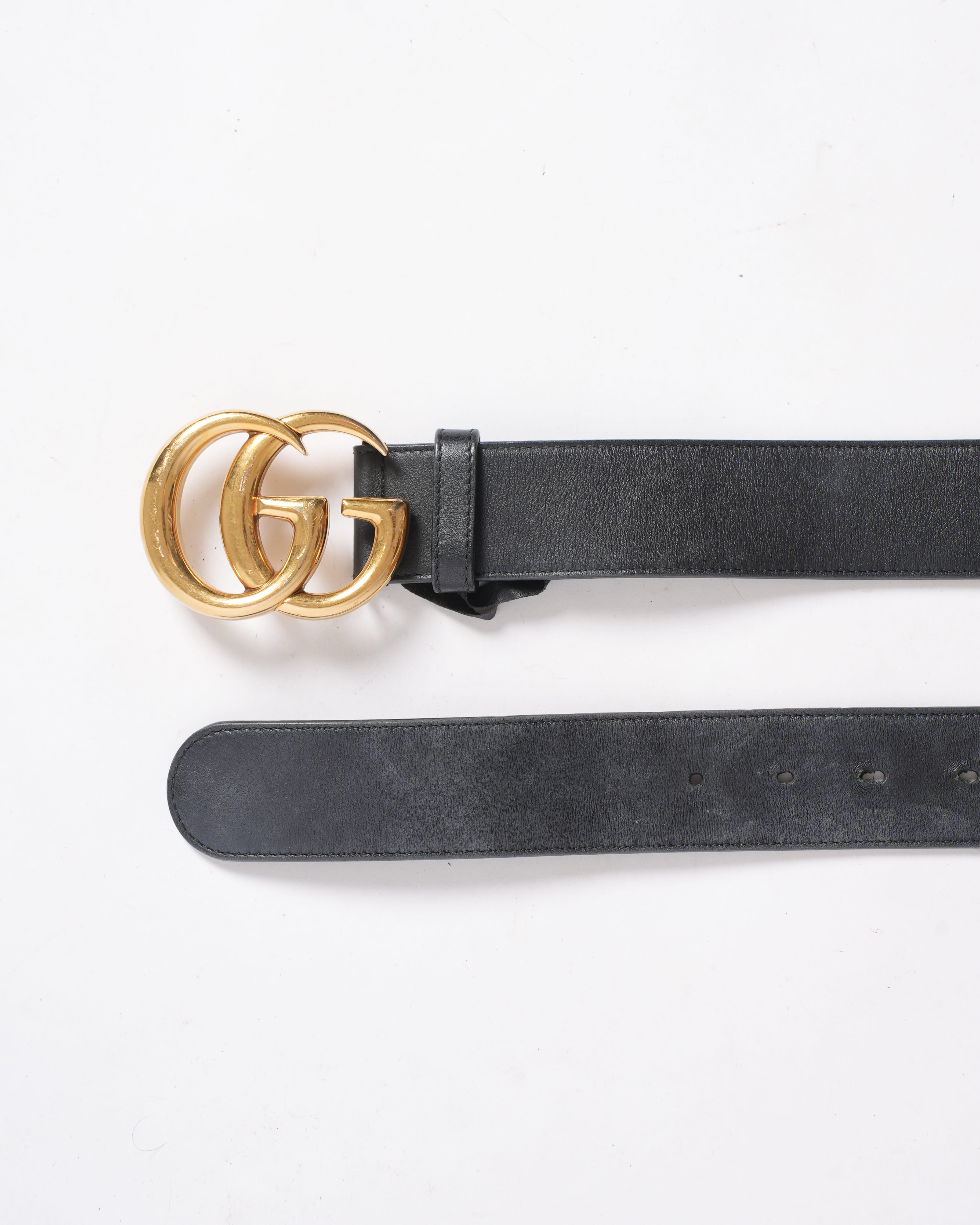 Gucci GG Marmont Women's Leather Belt In Black