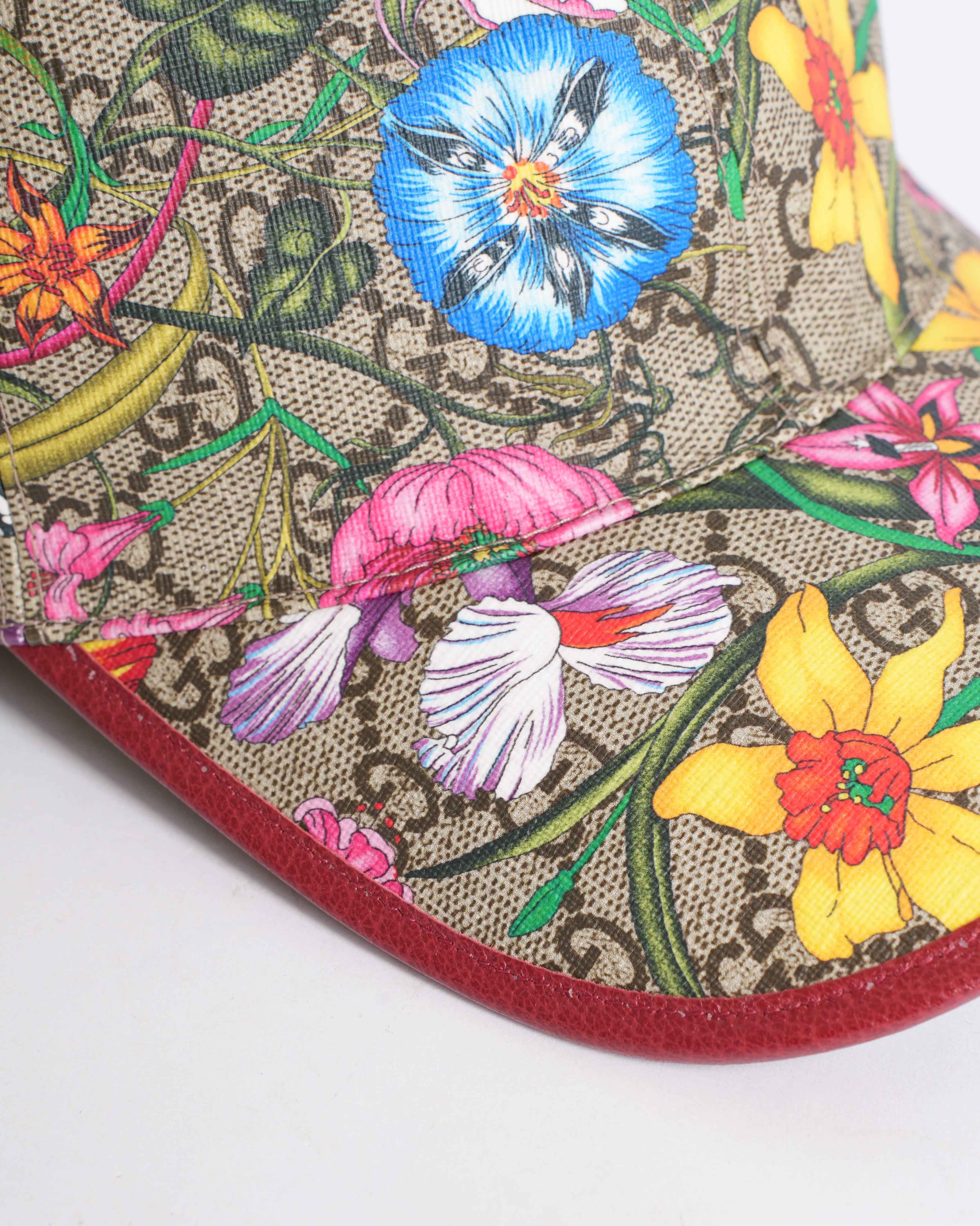 Gucci GG Supreme Flora Claudia Baseball Cap