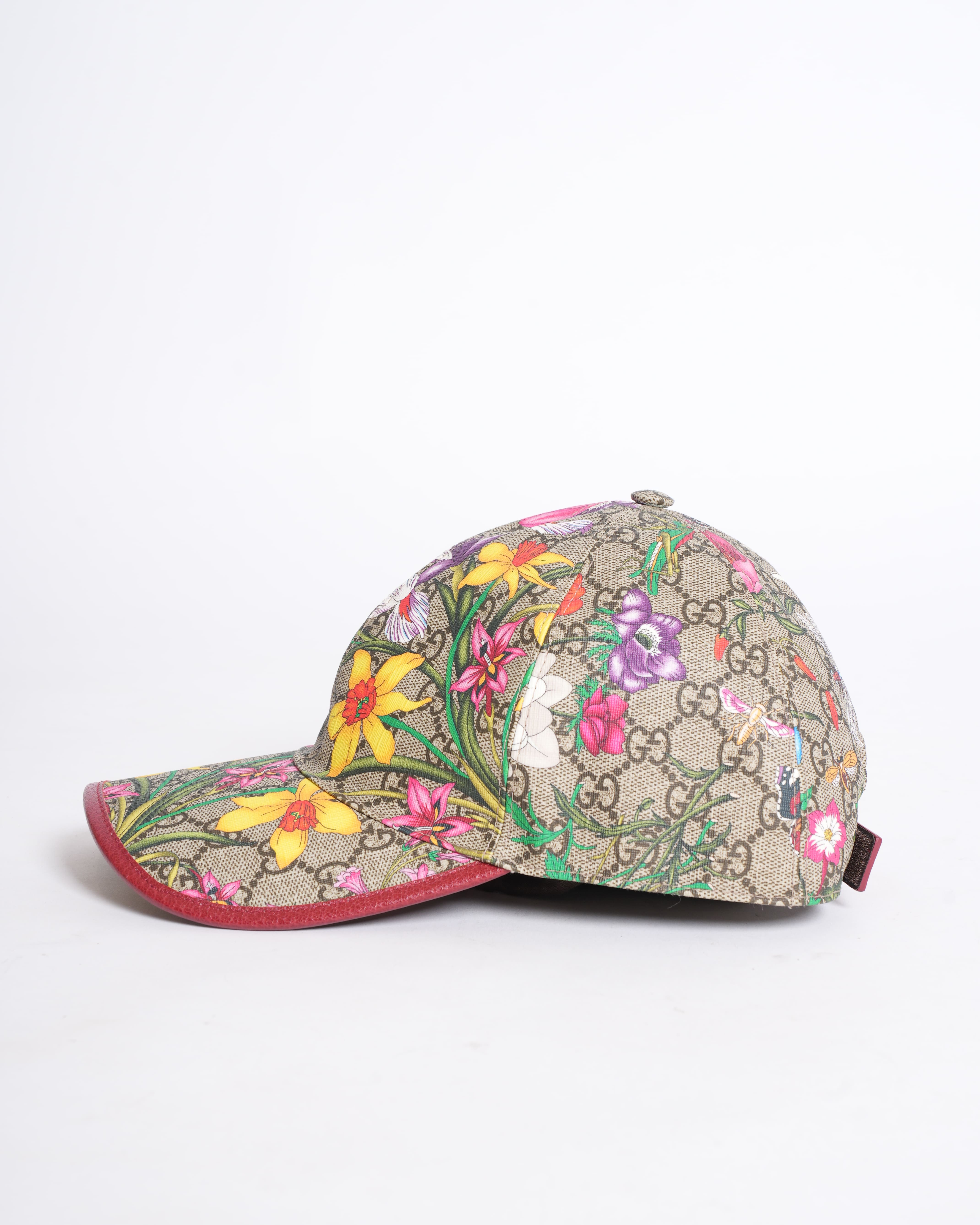 Gucci GG Supreme Flora Claudia Baseball Cap