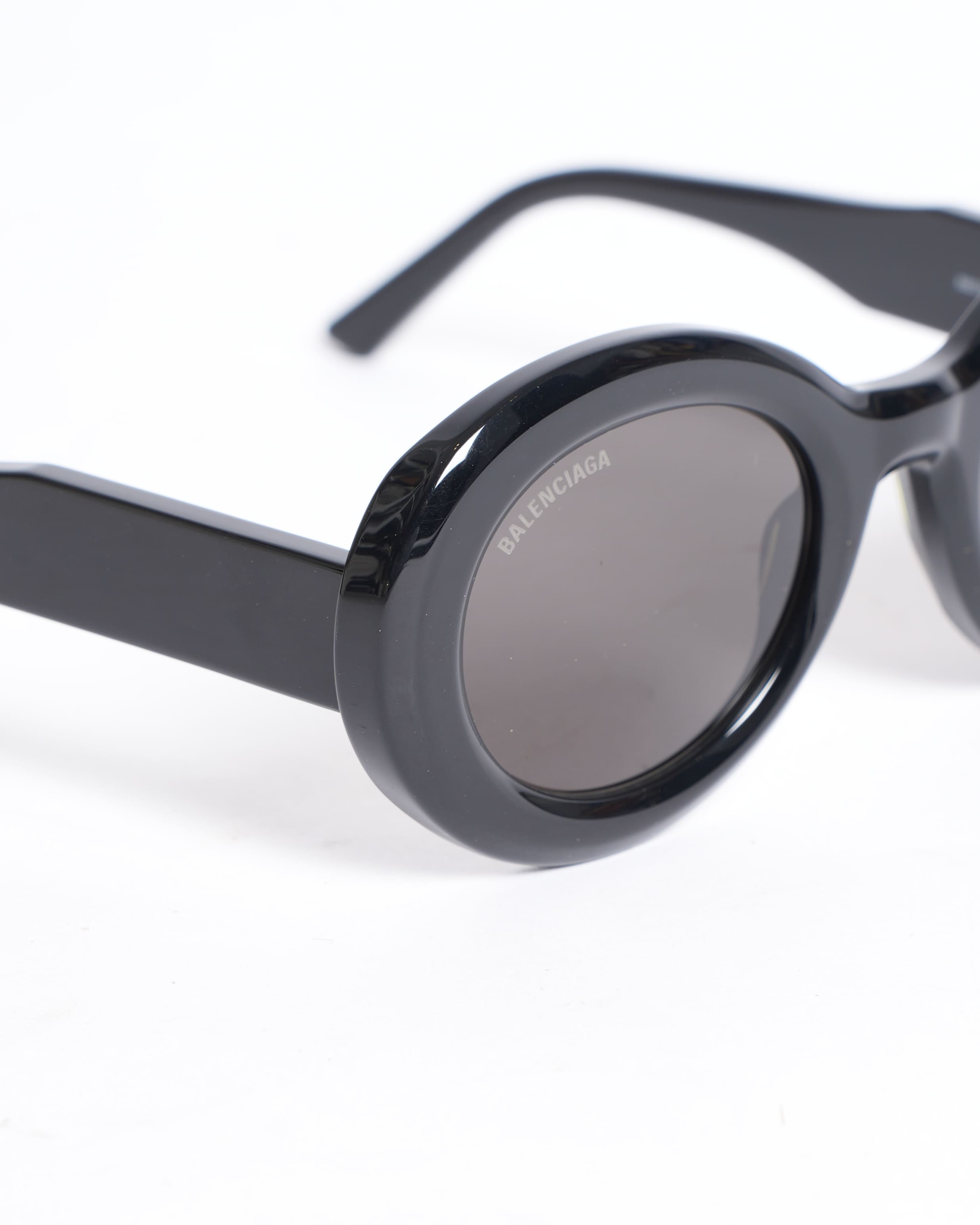 New Balenciaga Oval Women's Black Sunglasses