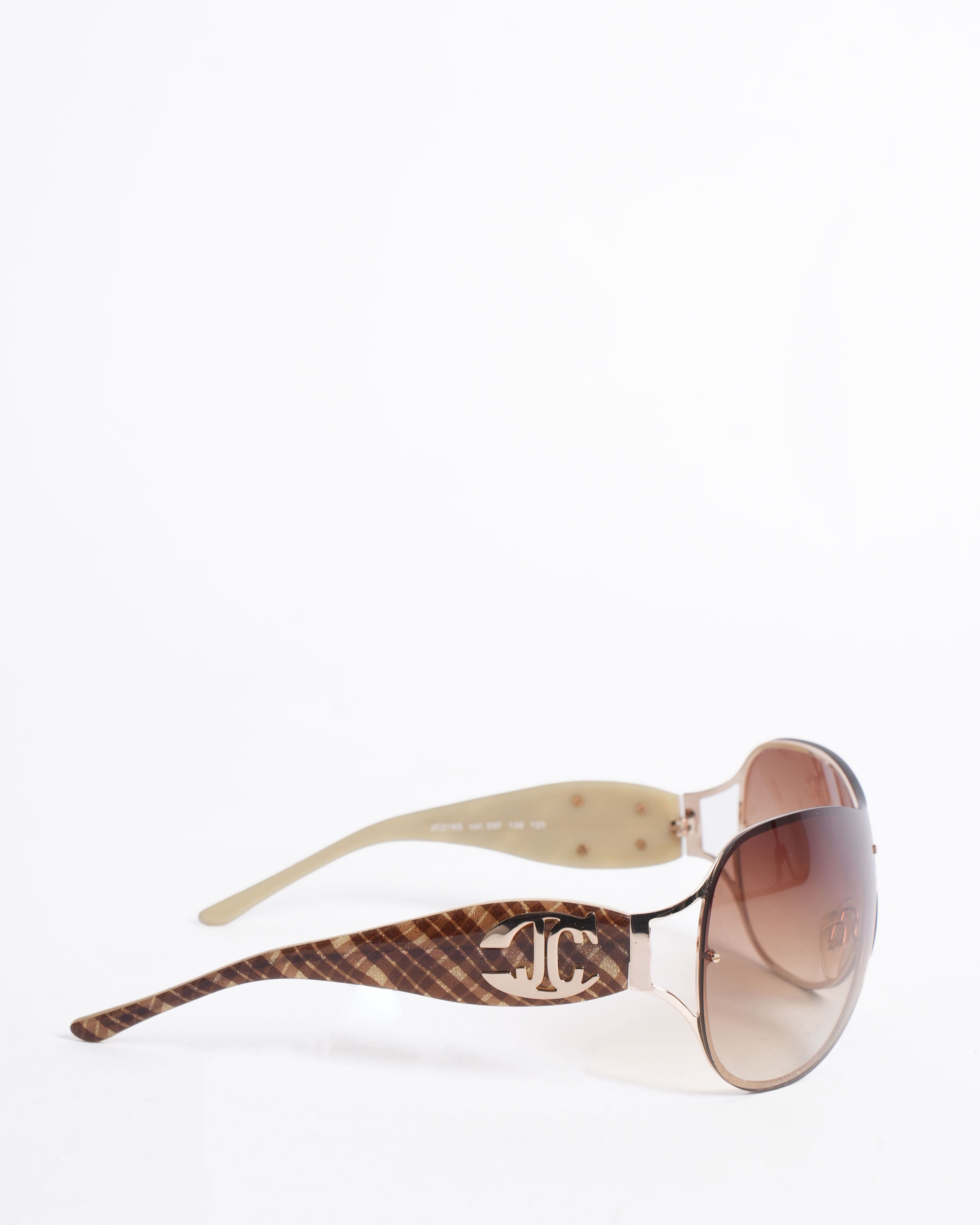 Just Cavalli sheild frame sunglasses in browm