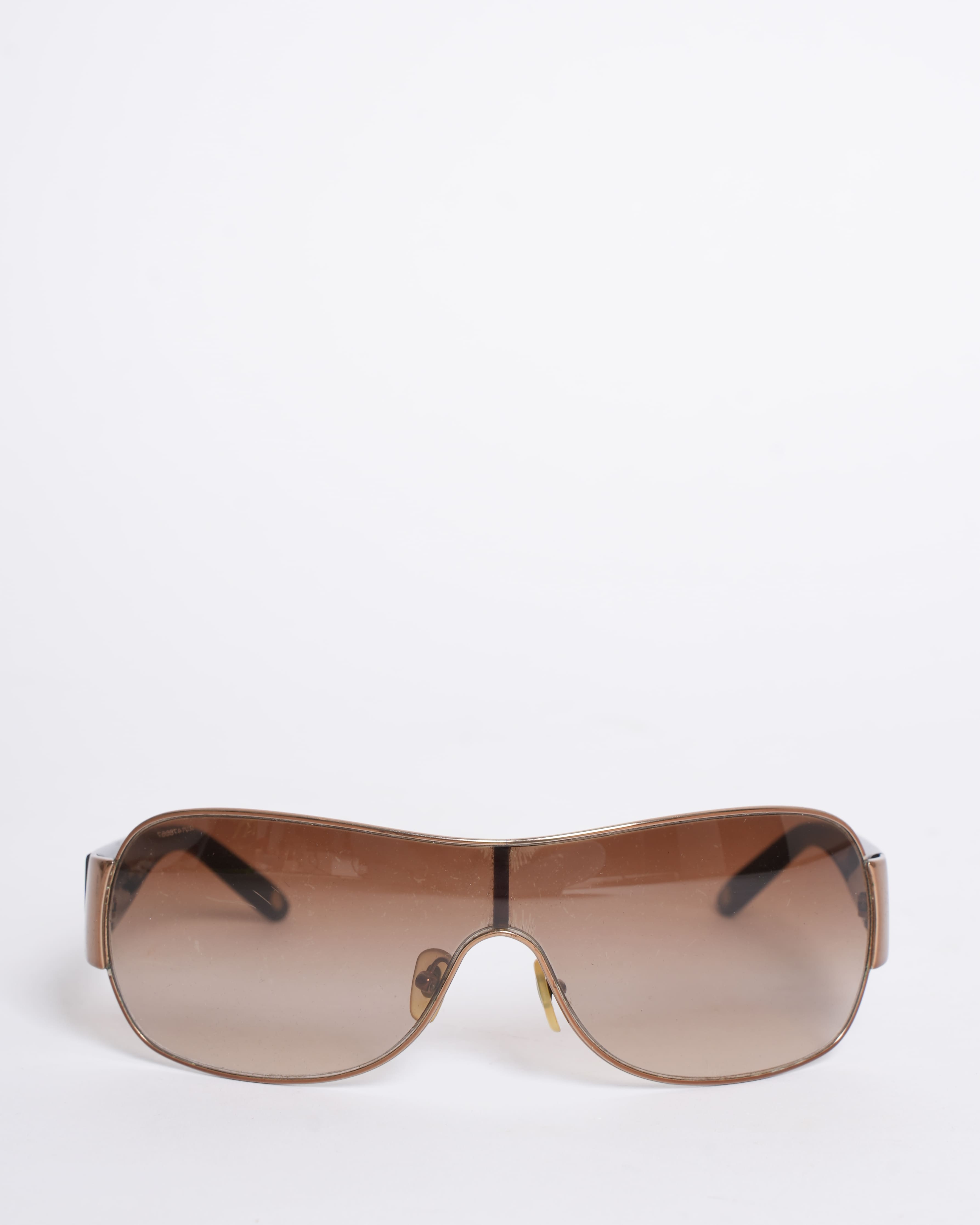 Versace Women’s Sunglasses in Brown with Golden Frame