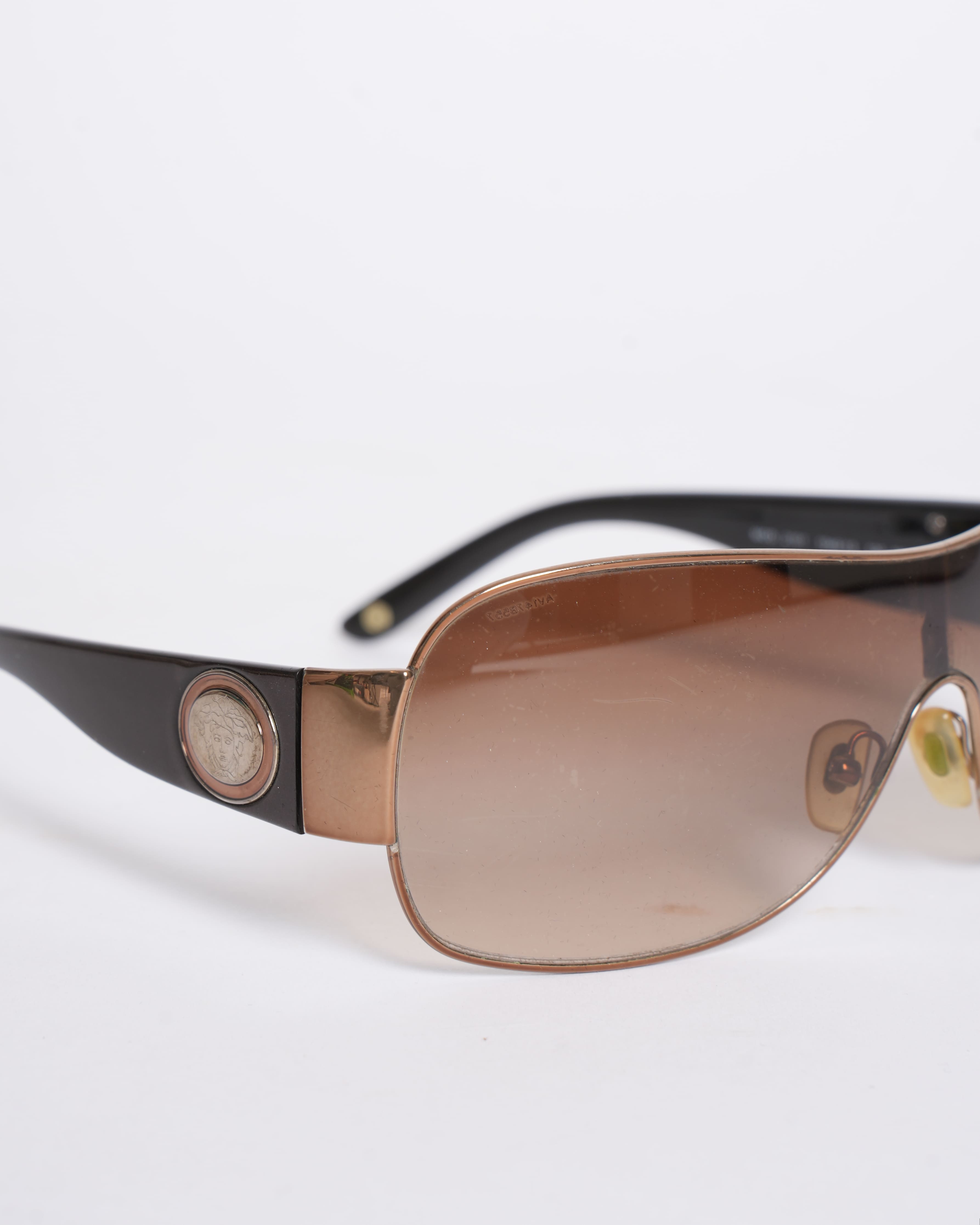 Versace Women’s Sunglasses in Brown with Golden Frame