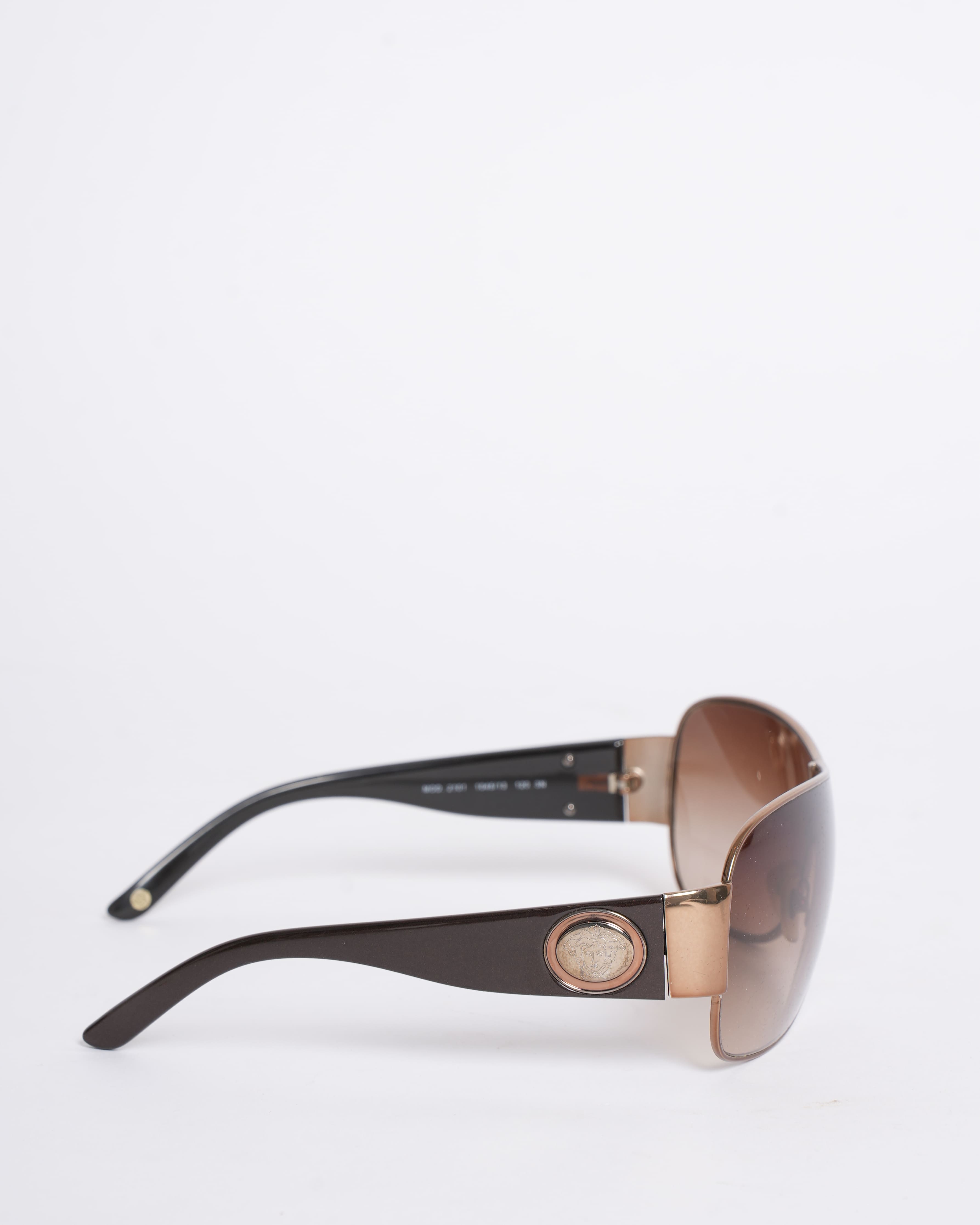 Versace Women’s Sunglasses in Brown with Golden Frame