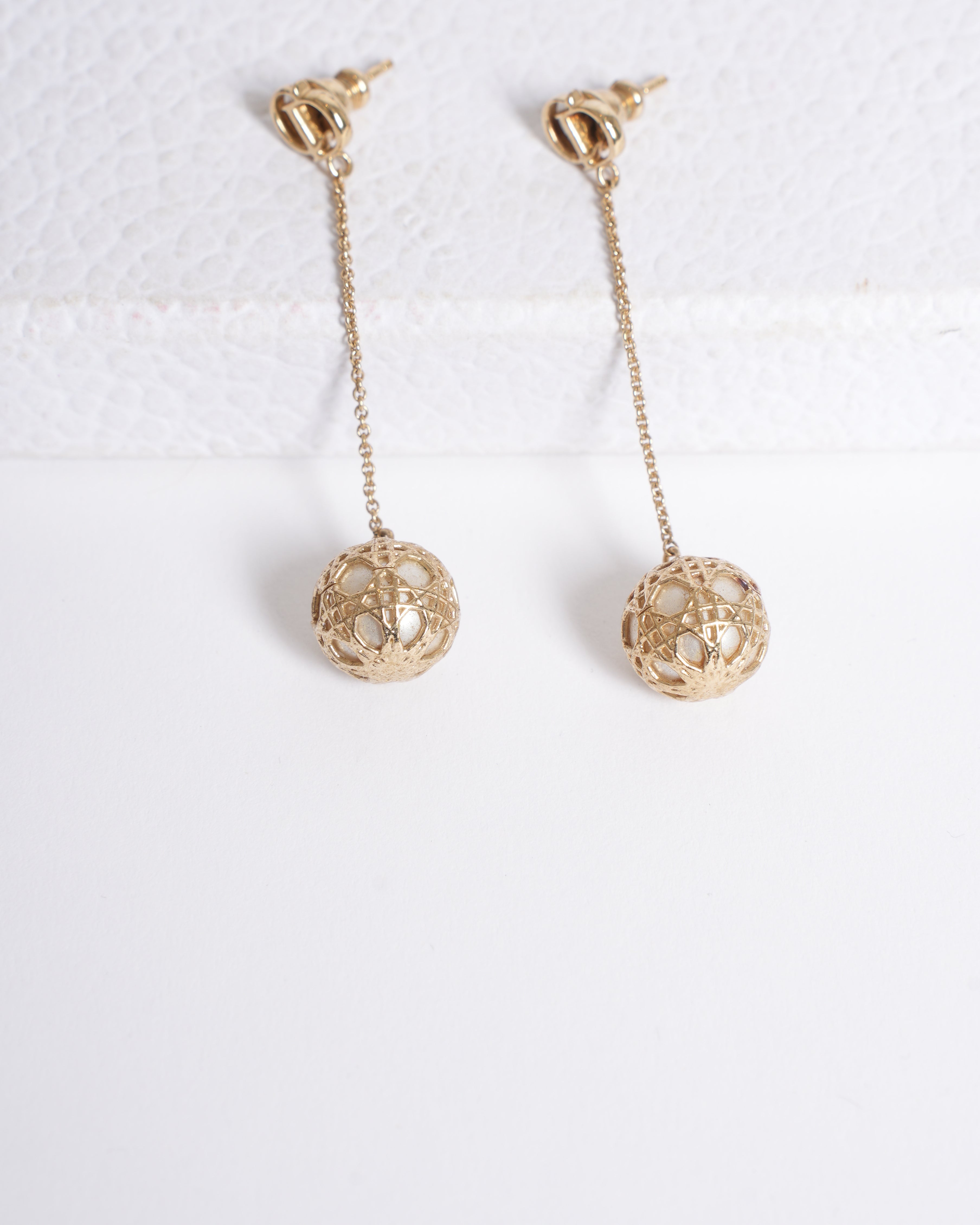 New Dior Secret Cannage ""Mise en Dior"" Drop Earrings
