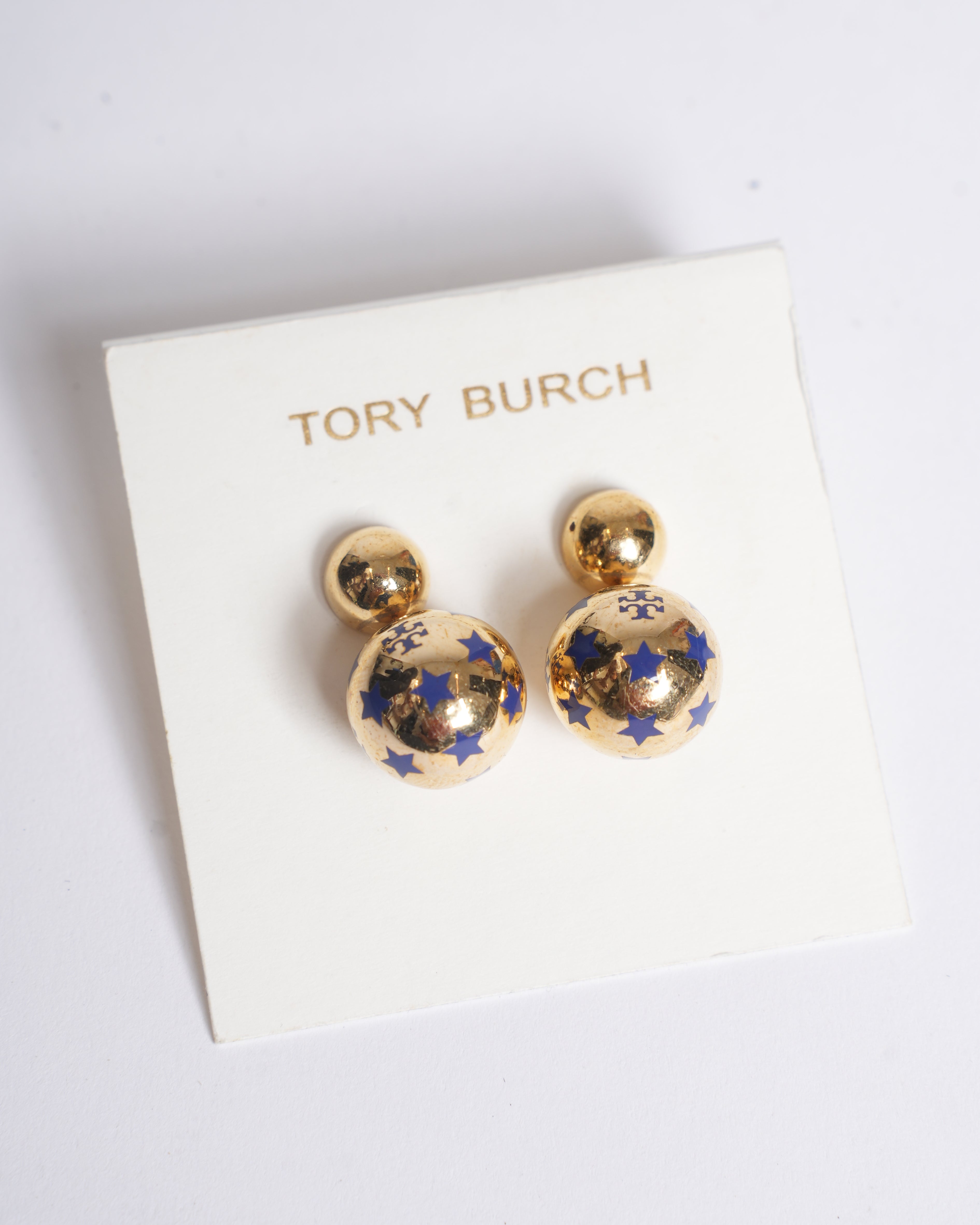 Tory Burch Repeated Stars and Logo Drop Earrings