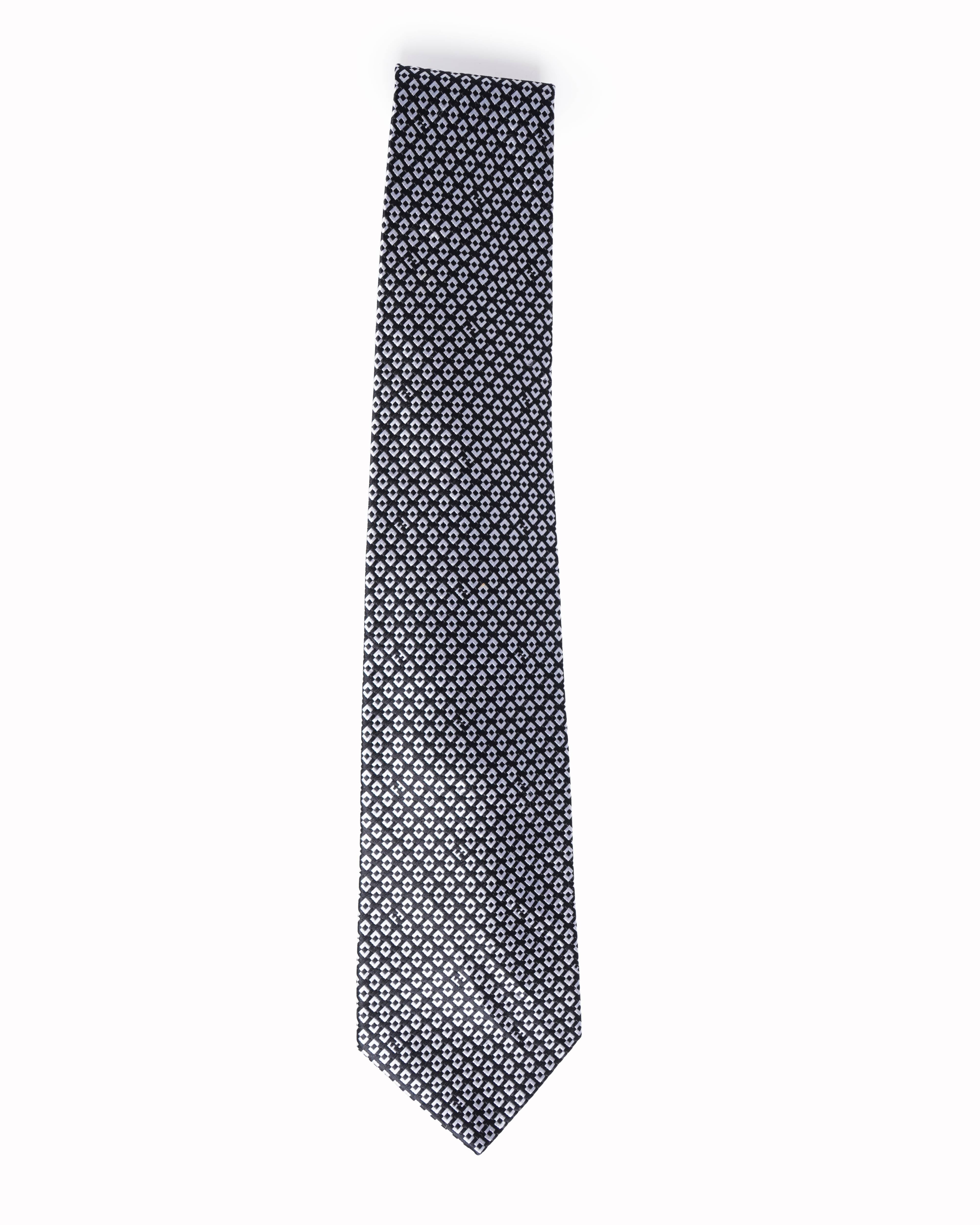 Fendi black and white FF monogram tie