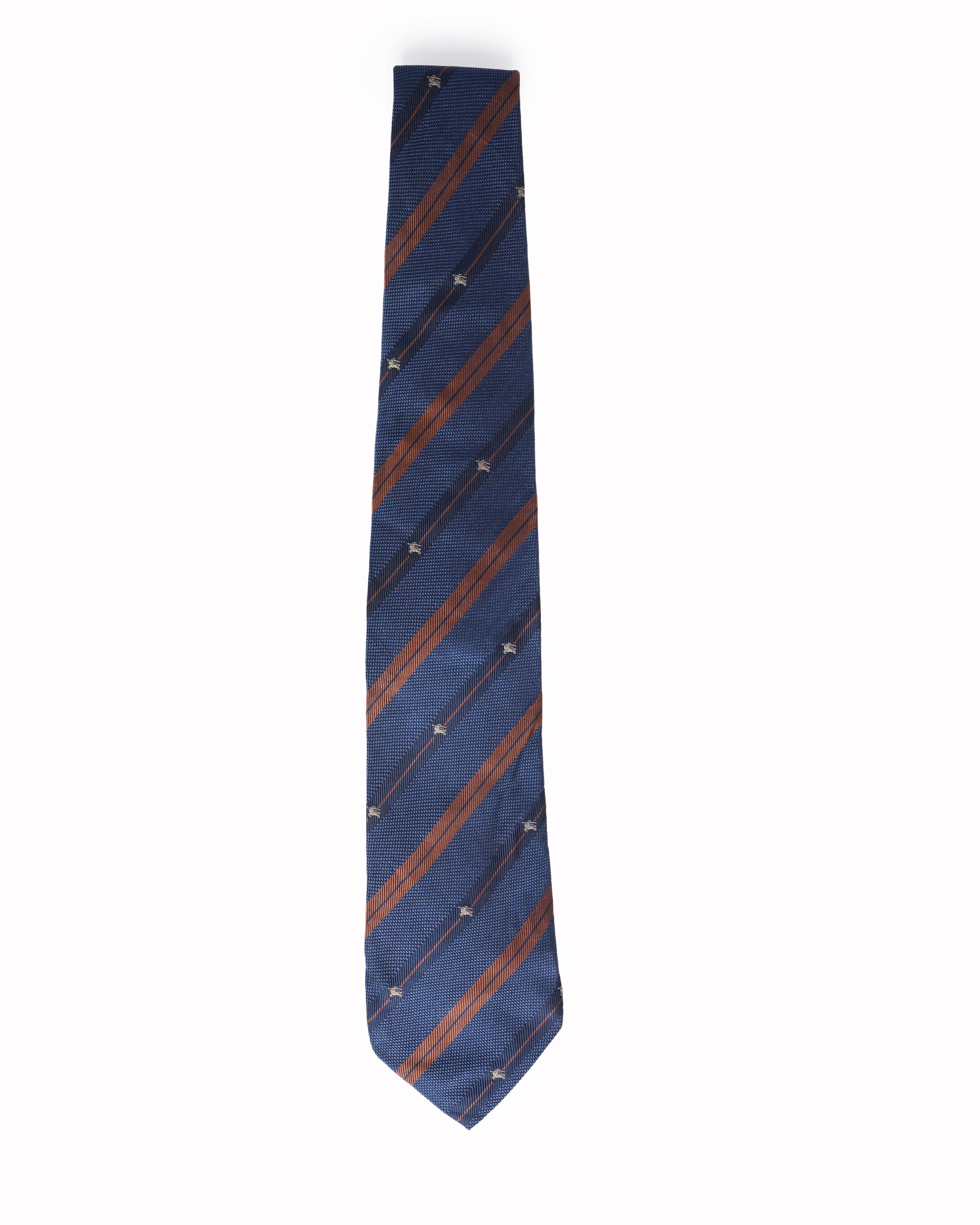 Burberry brown and blue striped tie