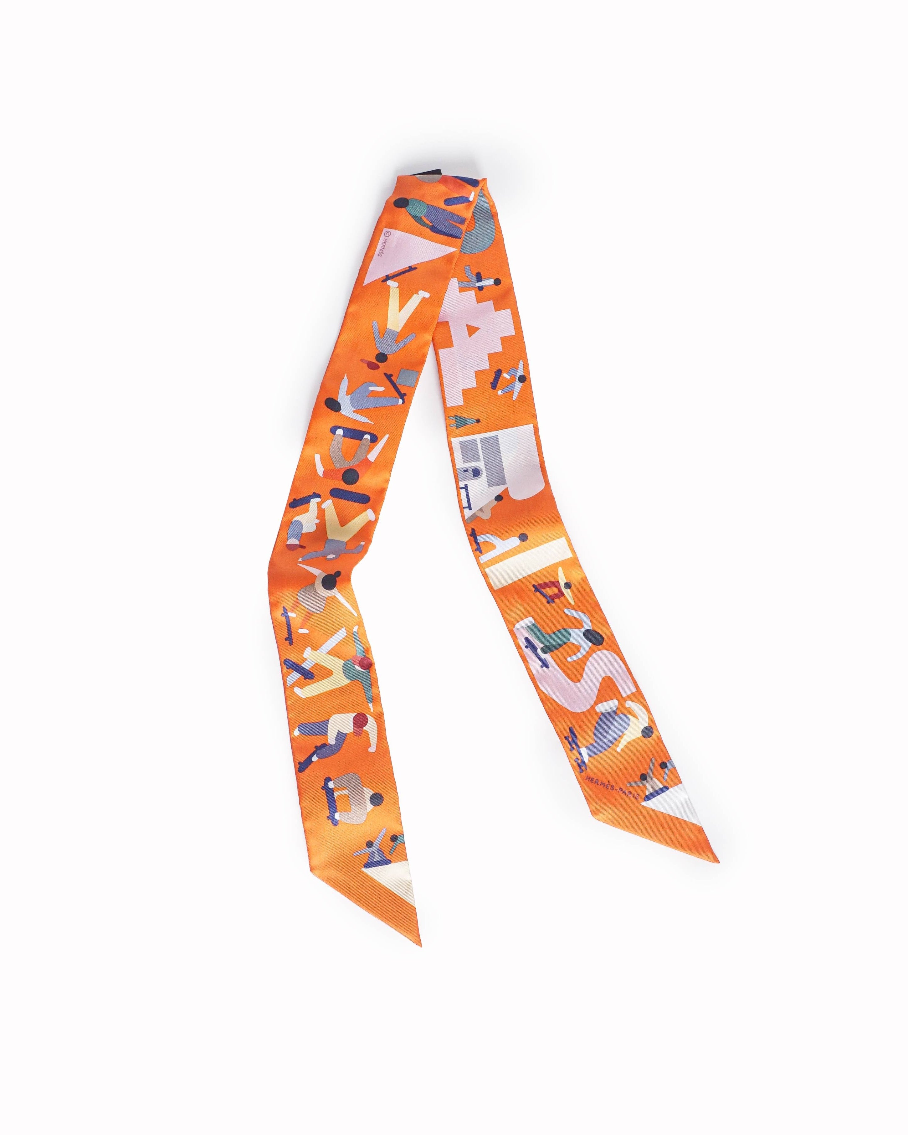 Hermès Figures Libres Twilly Silk Ribbon