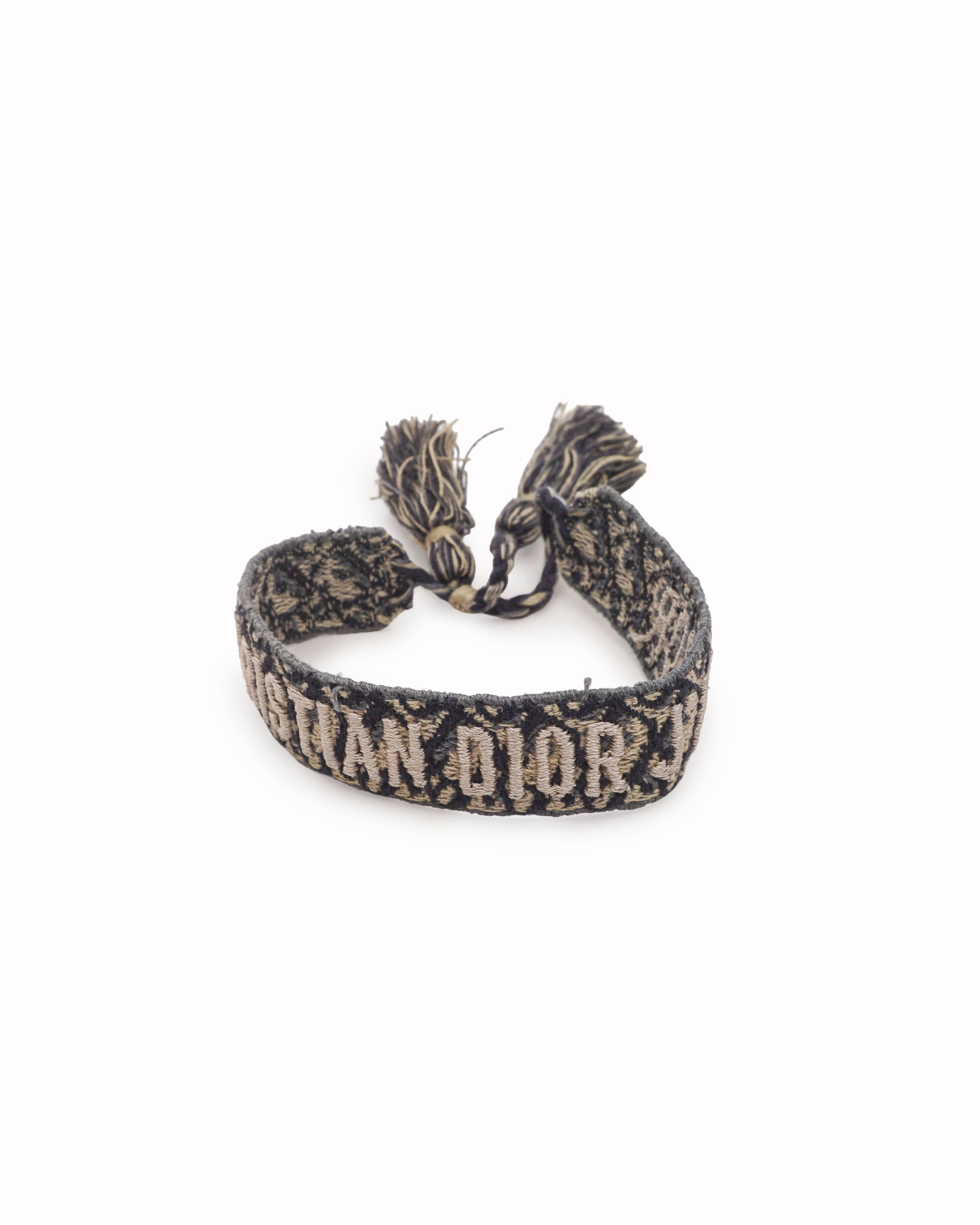 Christian Dior J'Adior Oblique Embroidered Woven Bracelets