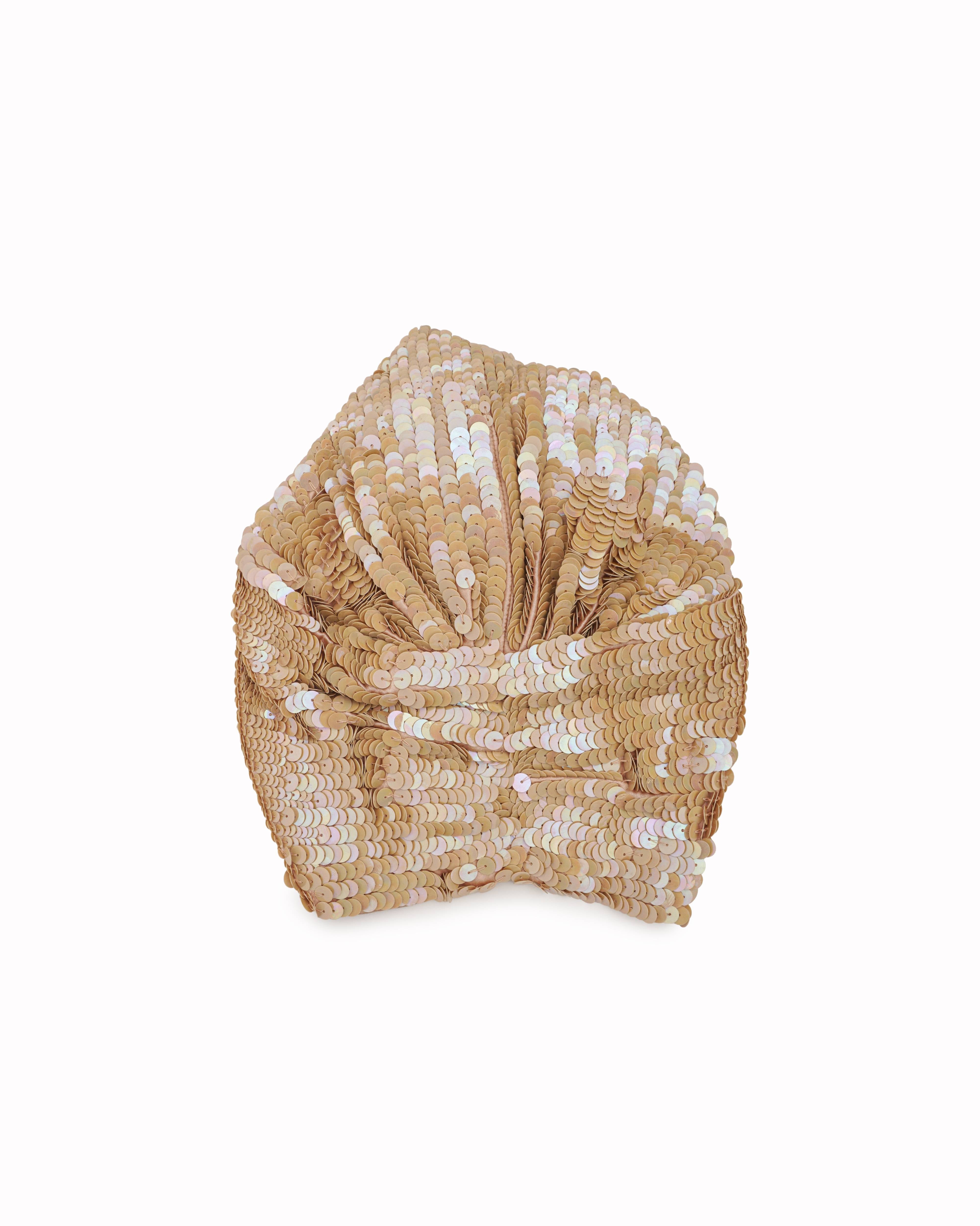 MaryJane Claverol Sequin Turban Headwrap