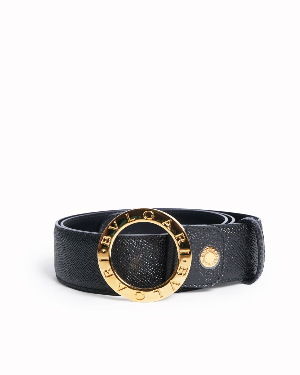 Bvlgari Black Grain Leather Belt | Authentic Pre-loved My Almari
