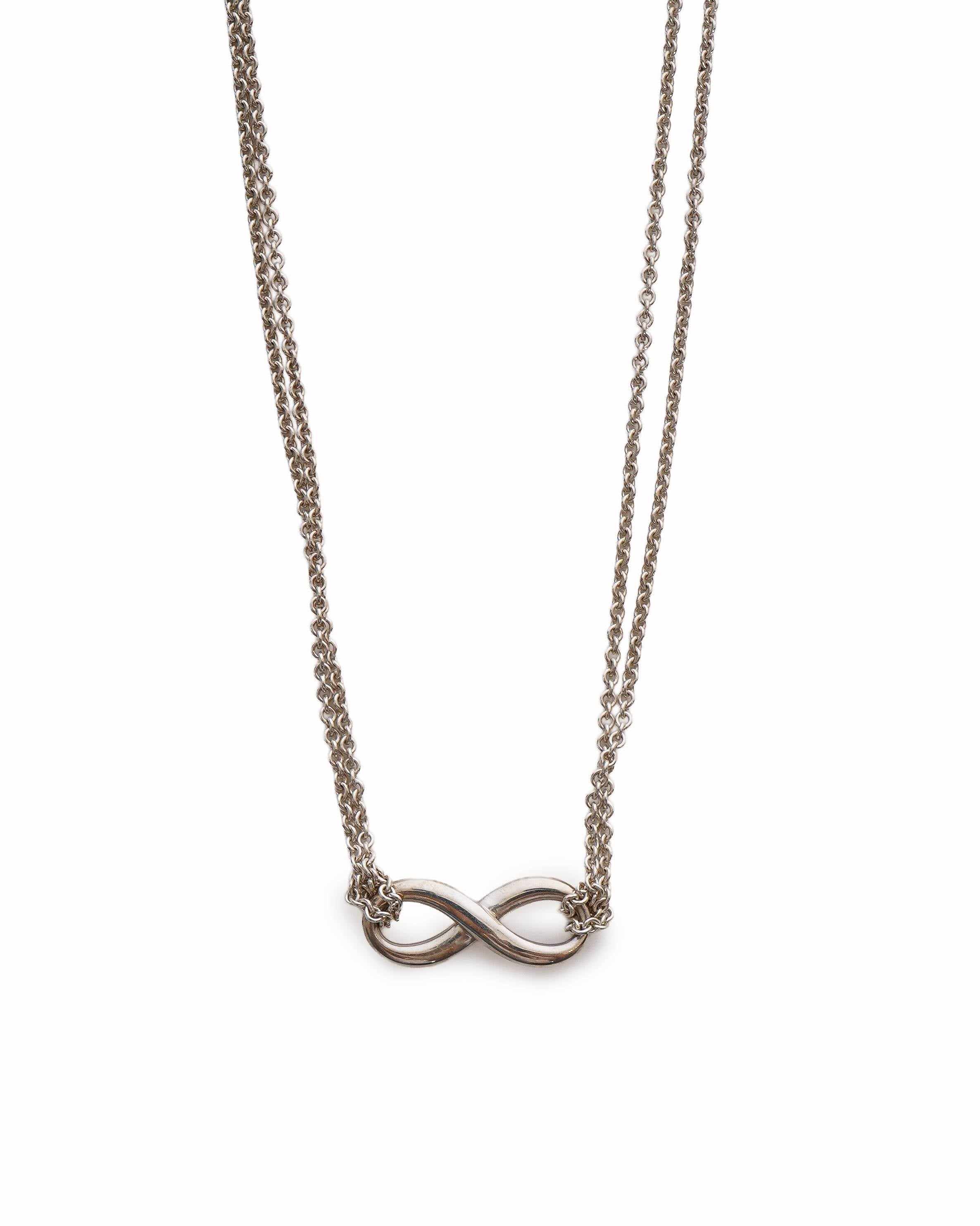 Tiffany & Co. Sterling Silver Infinity Double Chain Necklace