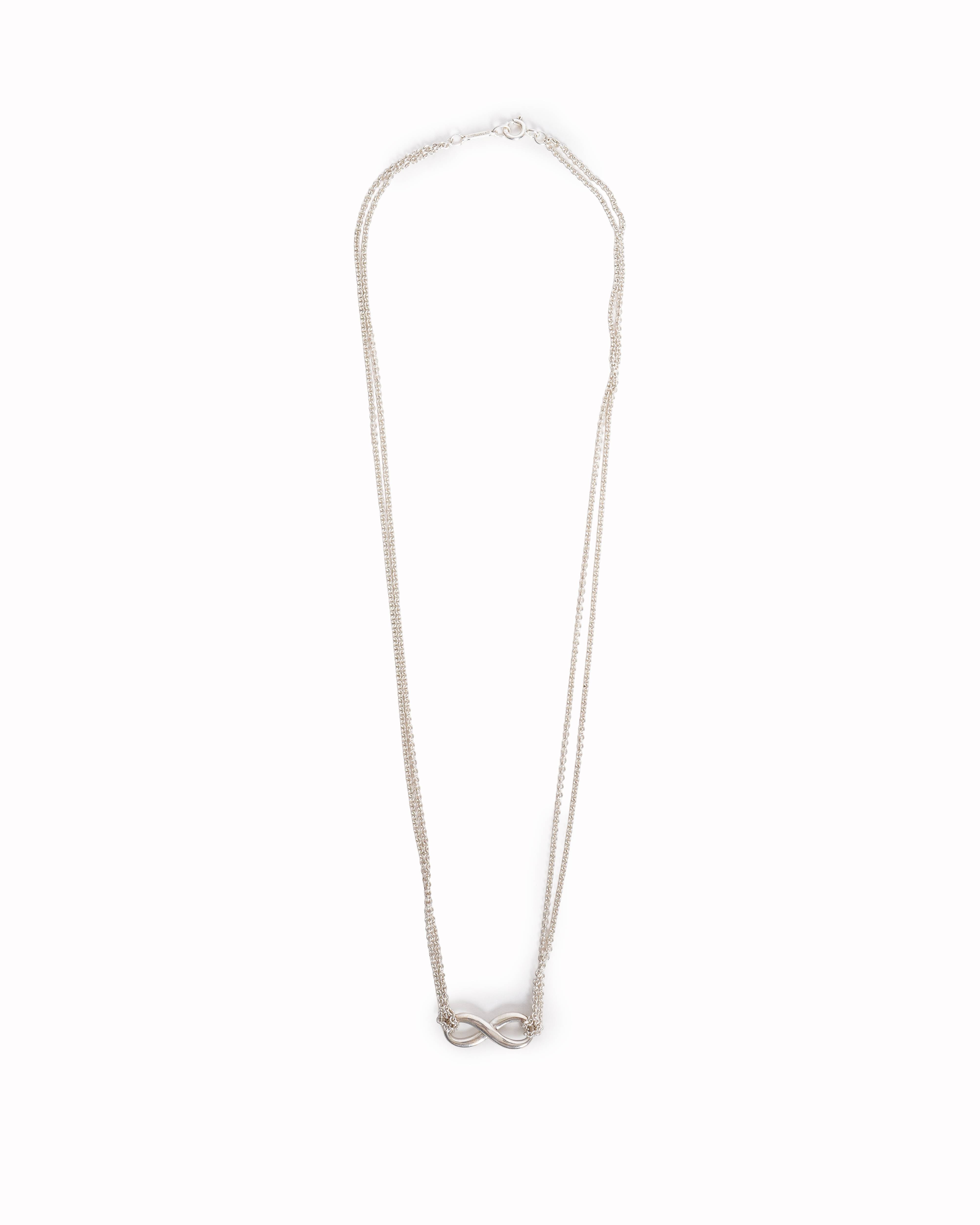 Tiffany & Co. Sterling Silver Infinity Double Chain Necklace