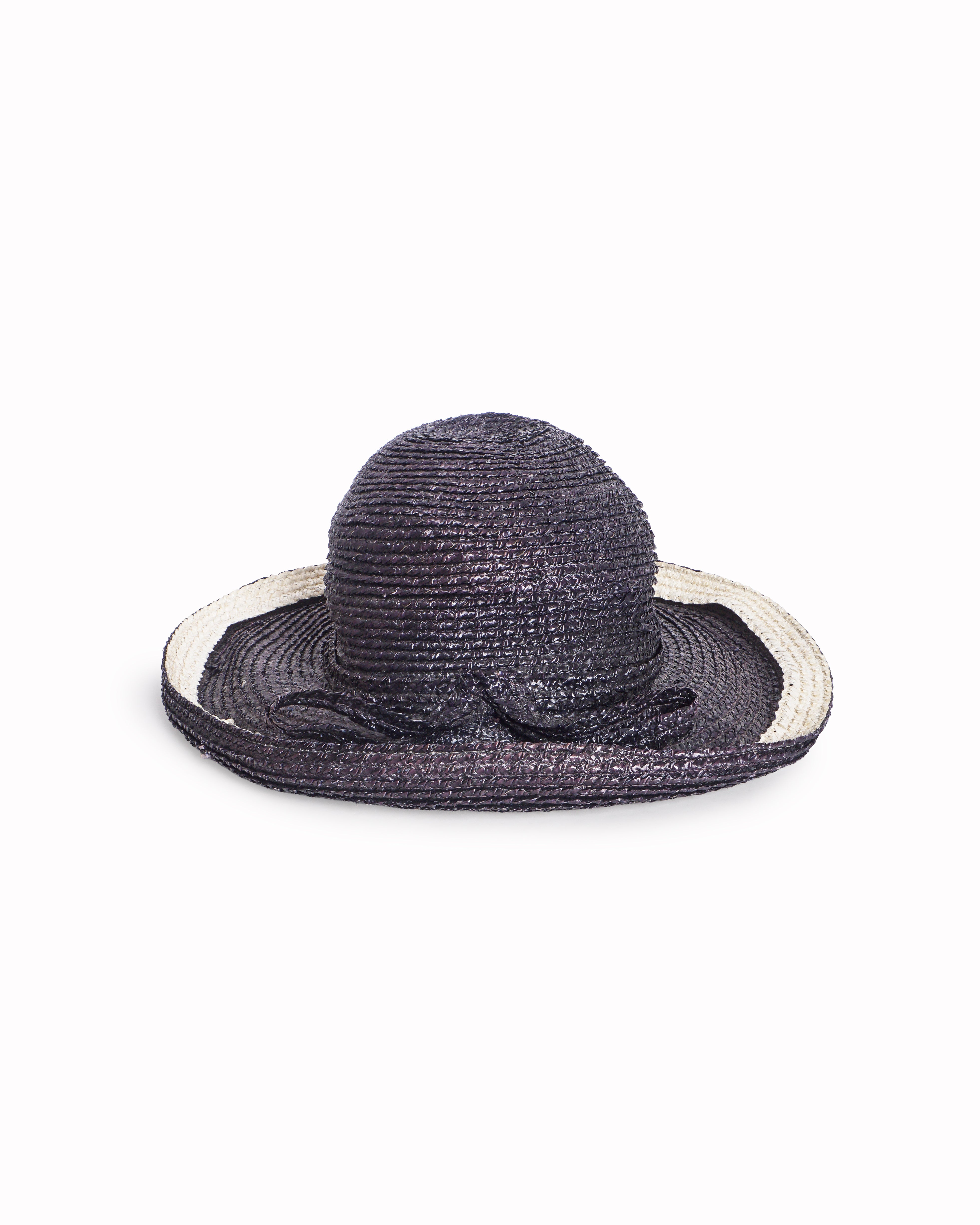Schiaparelli Couture Two-Tone Woven Straw Sun Hat