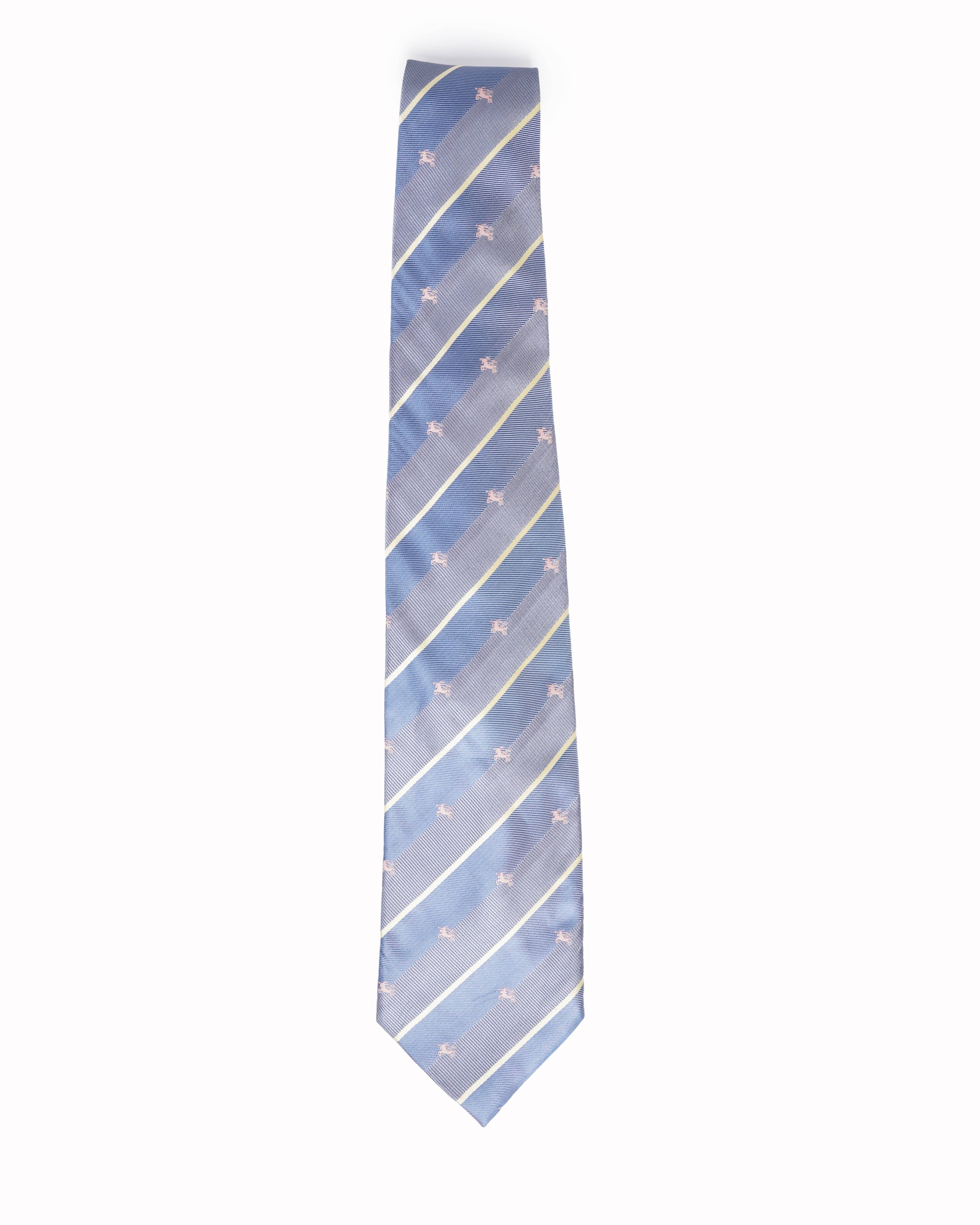 Burberry blue striped line tie