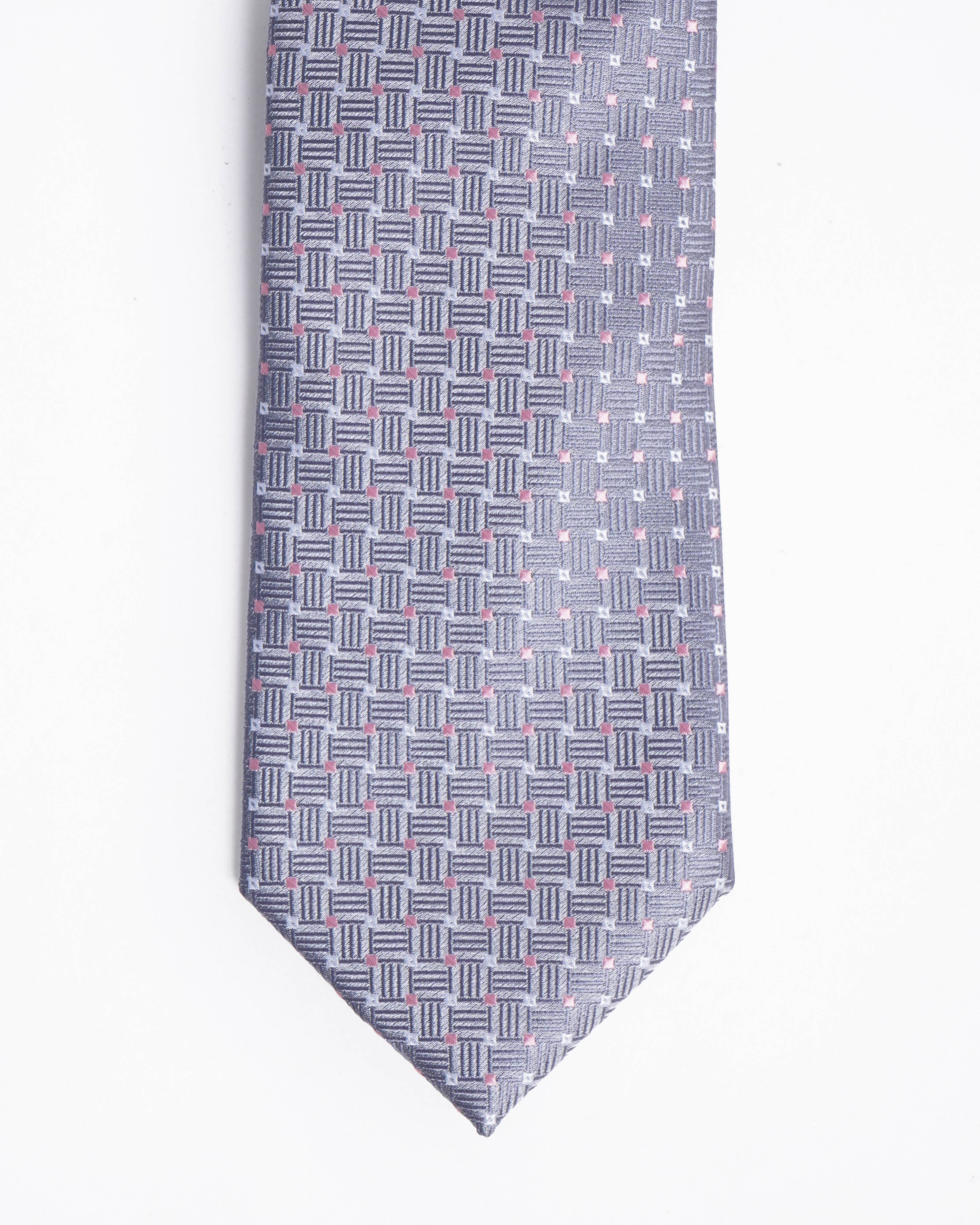 Michael Kors Grey Geometric Micro-Square Pattern Tie