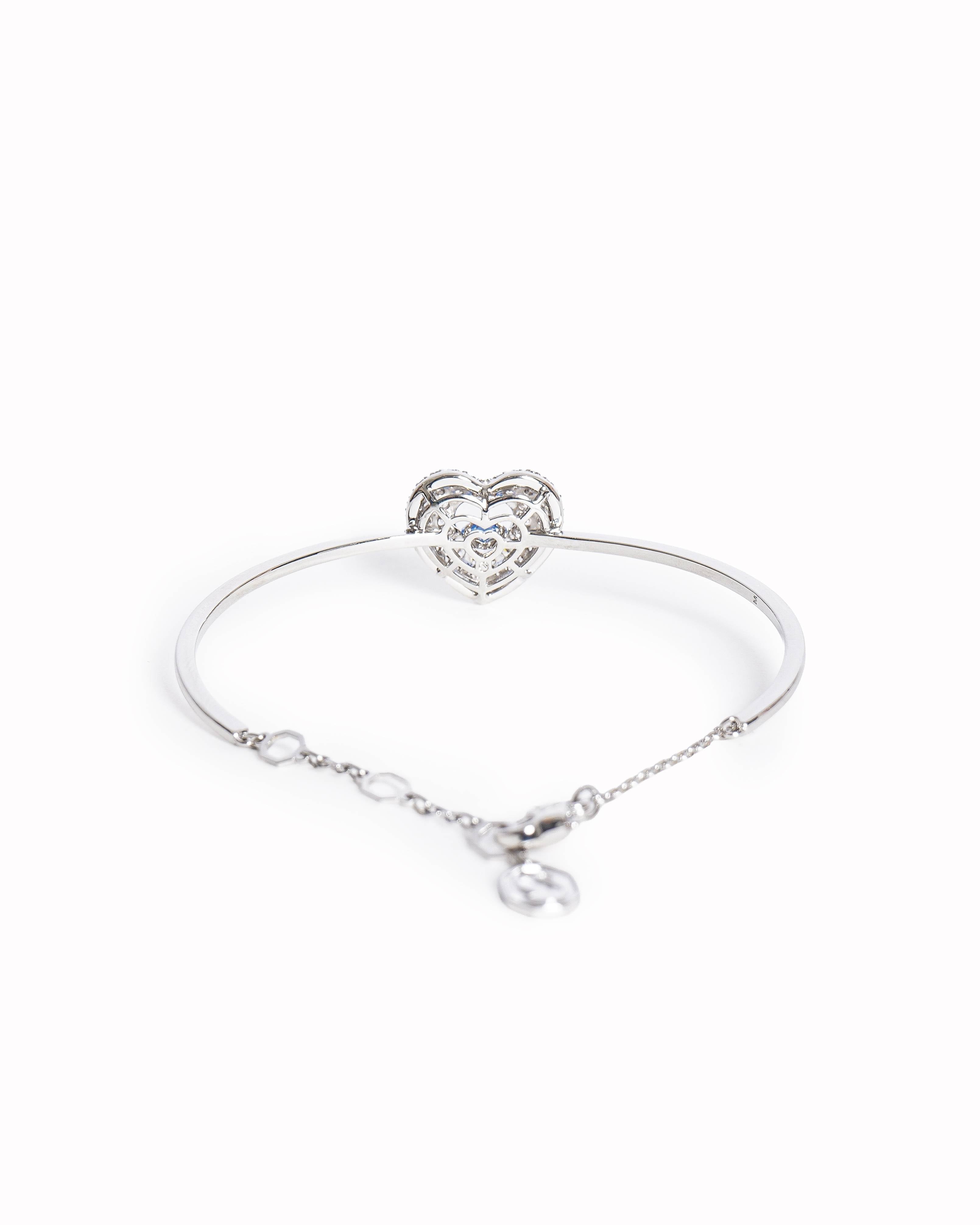 Swarovski Hyperbola Heart Rhodium Plated Bangle