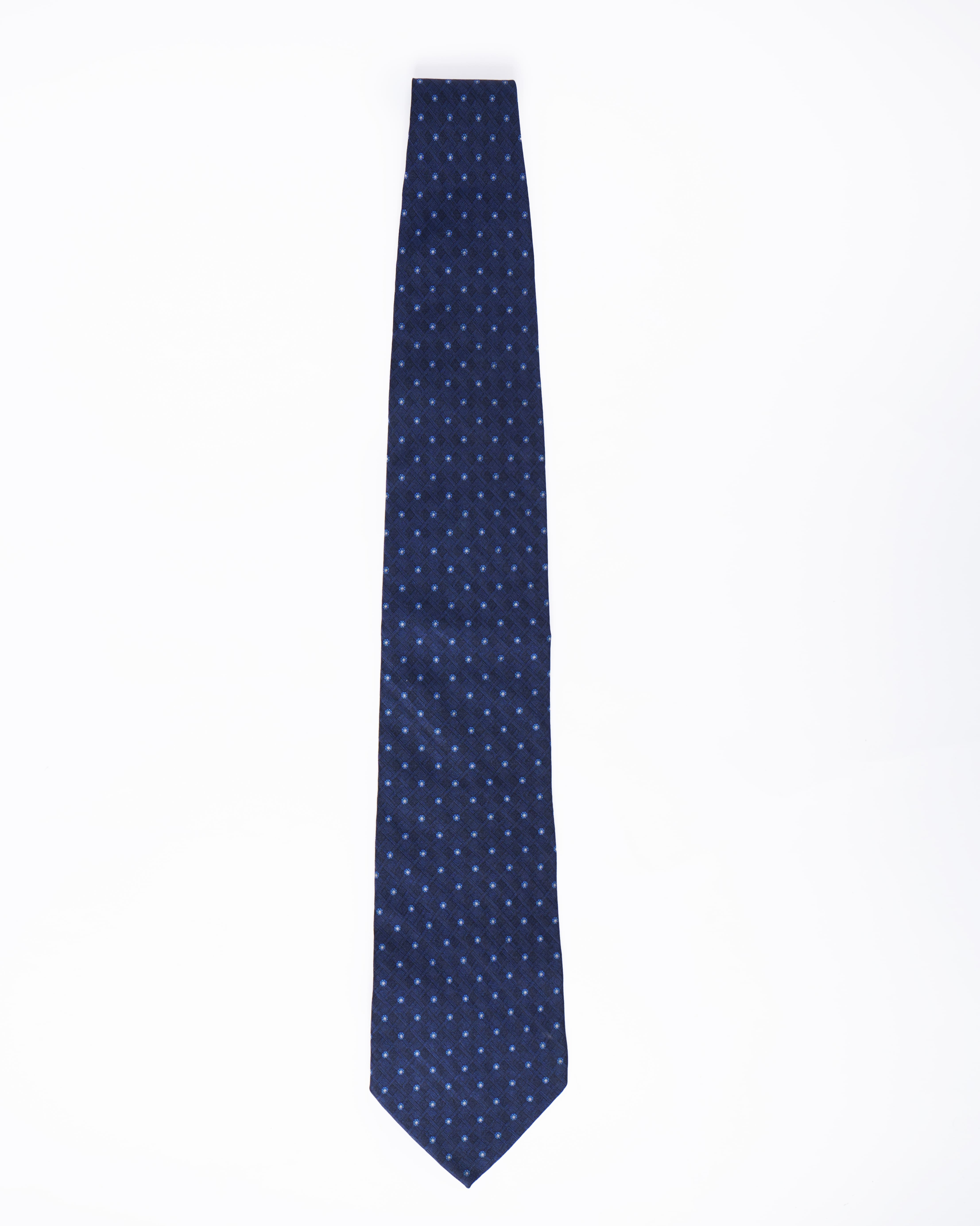 Dunhill Polka Dot Tie In Navy Blue