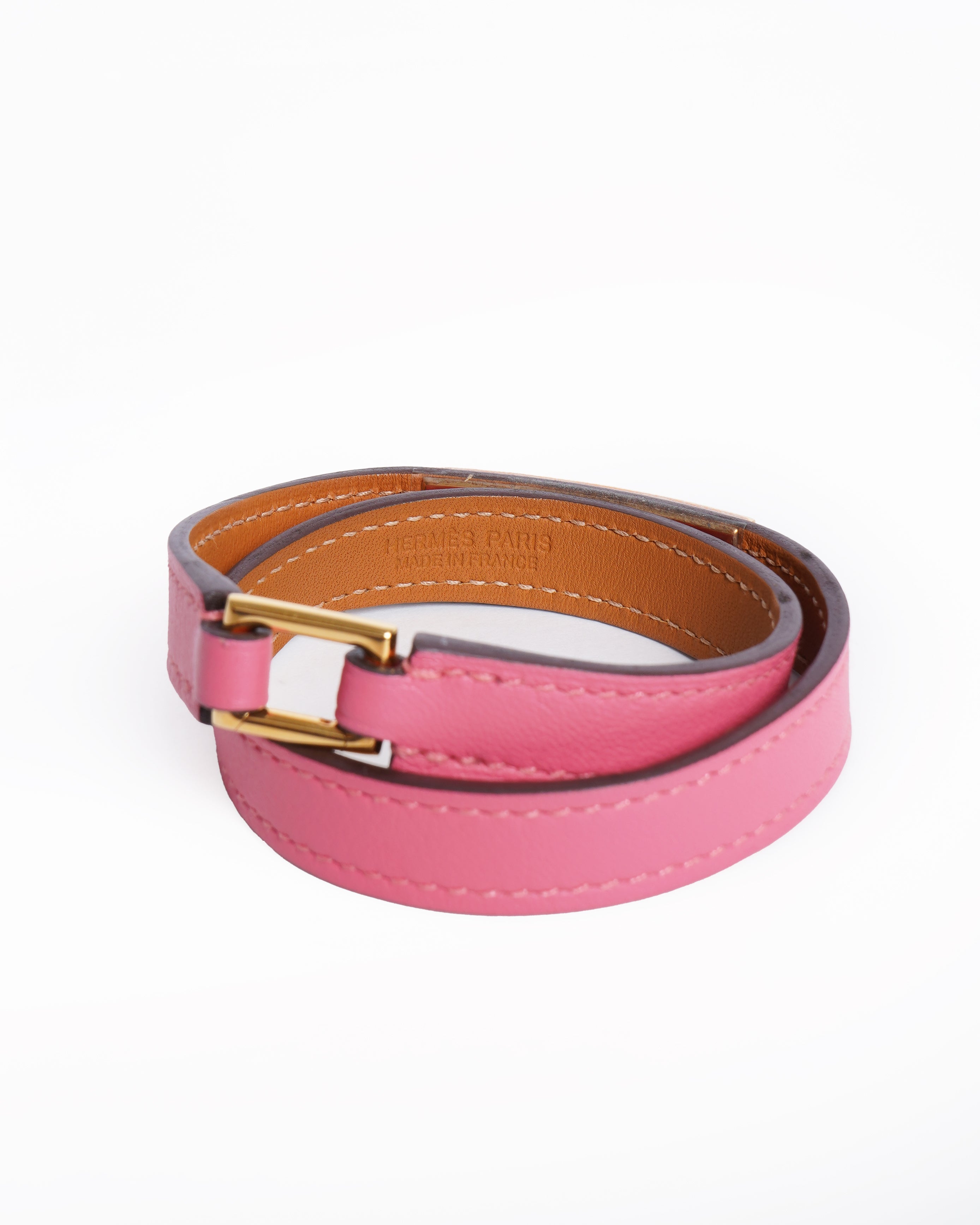 New Hermes rival medor double tour pink bracelet