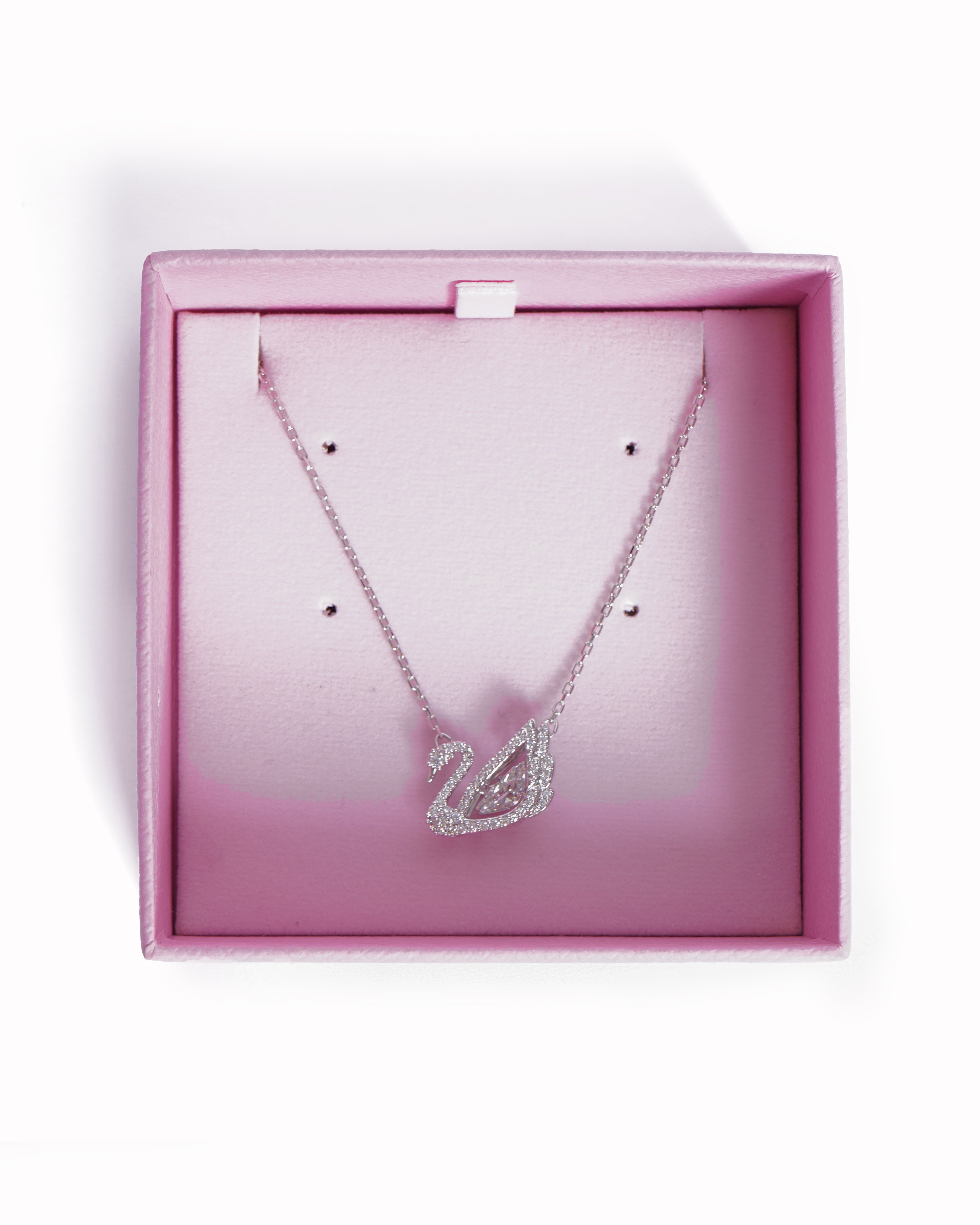 New Swarovski swan necklace with dancing crystal