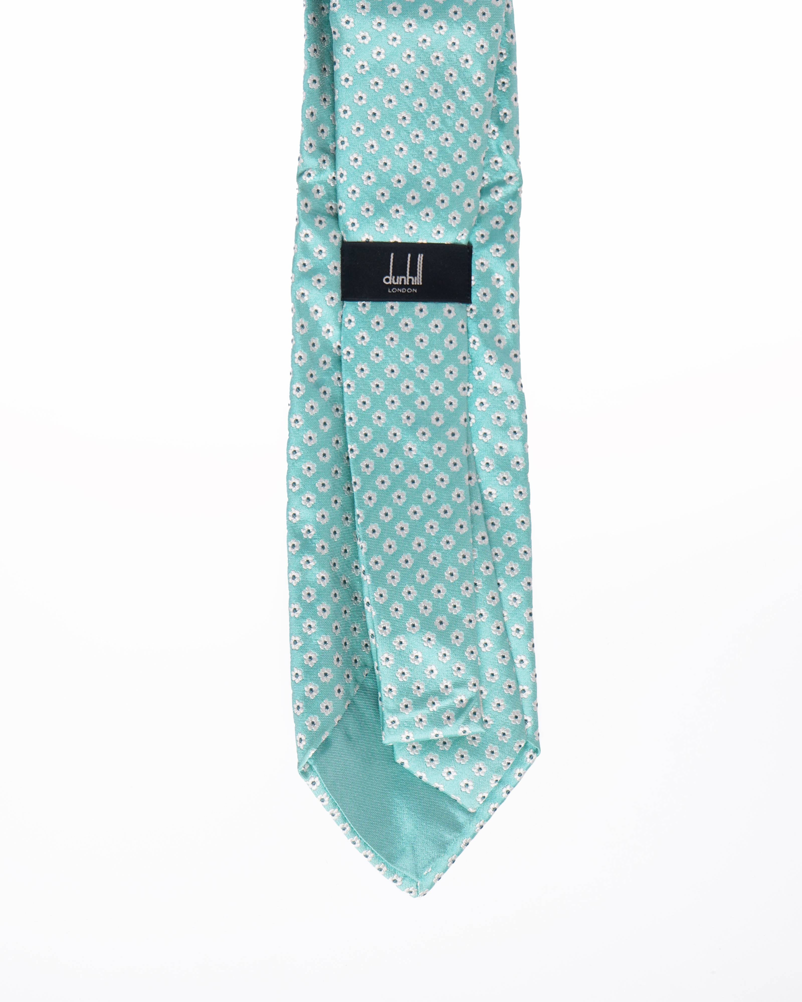 Dunhill flower printed lightblue tie